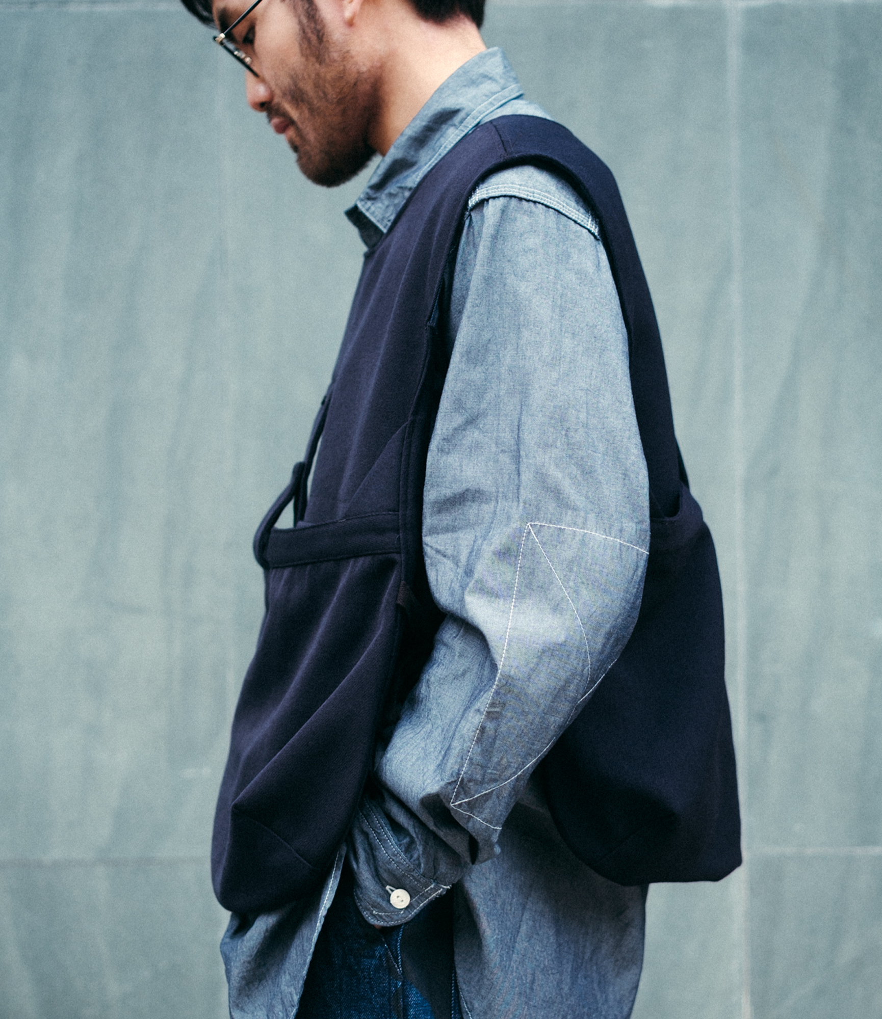 Newsboy Vest – Dark Navy Heavy Wool Elastique