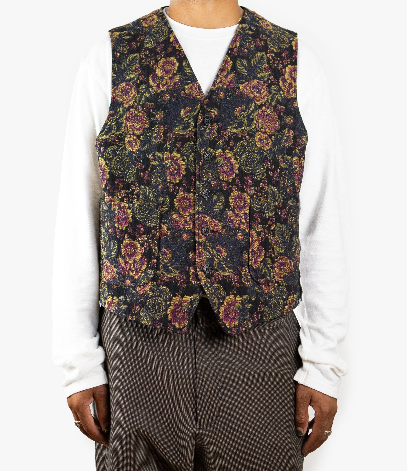 ODD Vest – Black/Gold CP Floral Jacquard