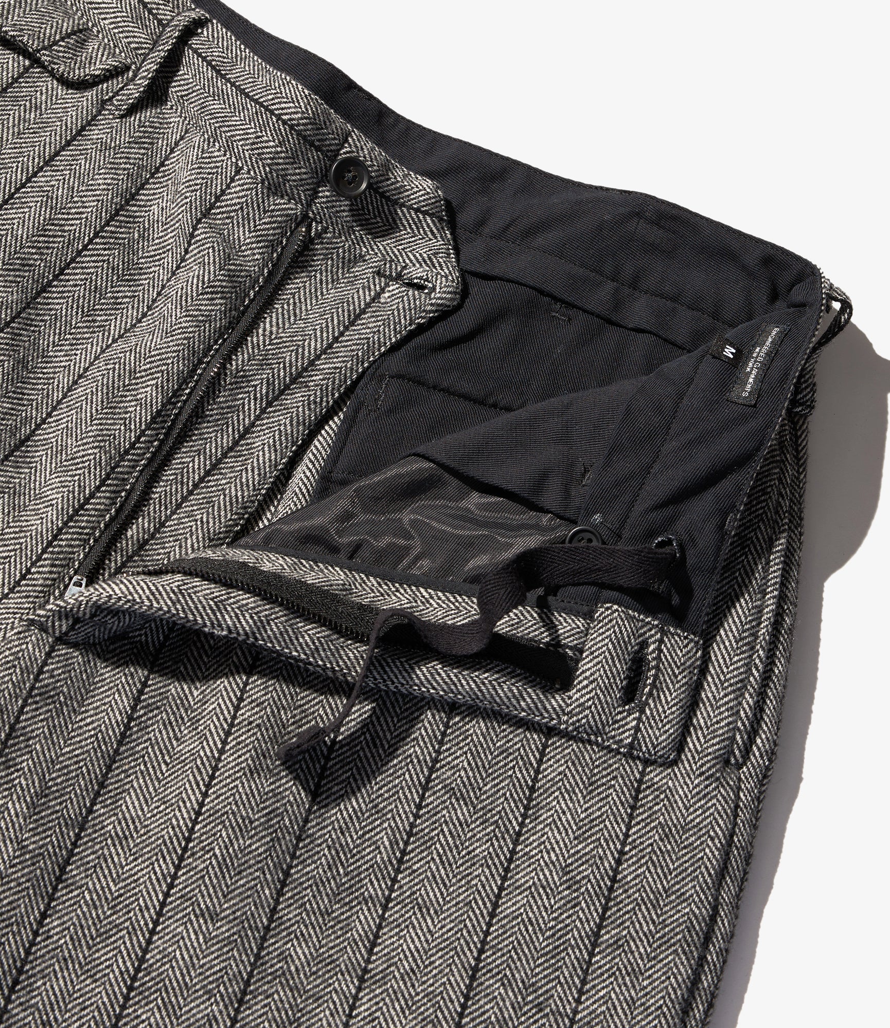 Officer Pant – Dark Grey Striped Herringbone Wool