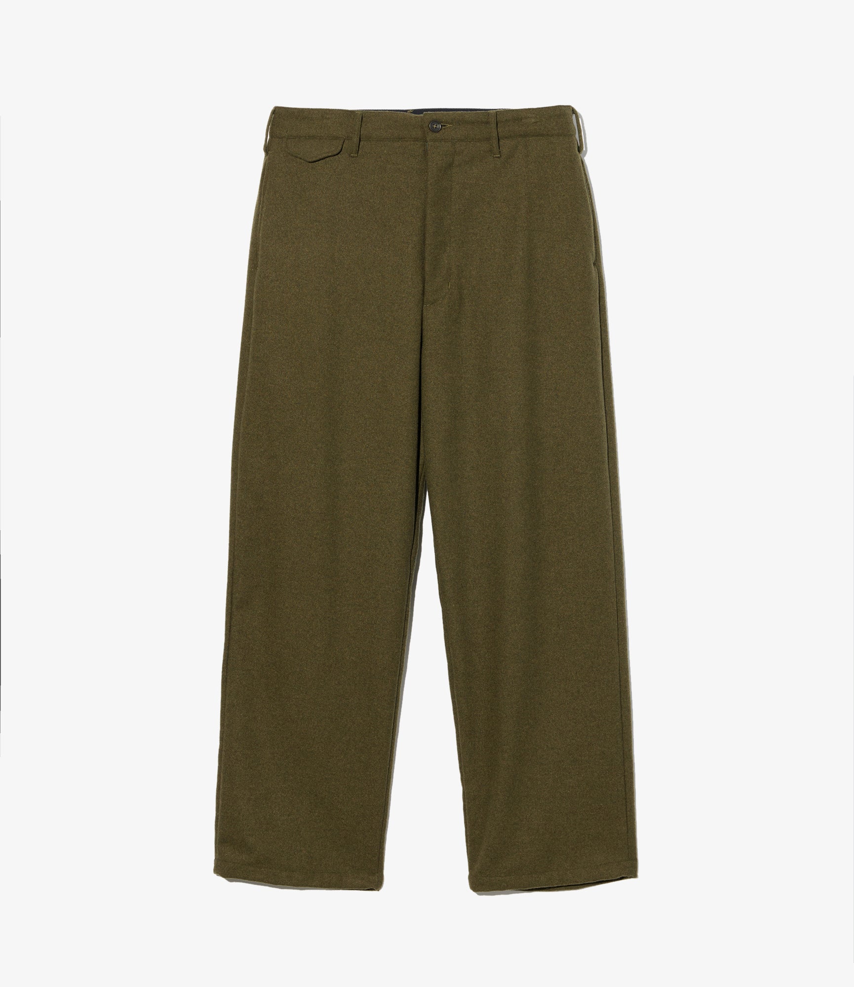 Officer Pant – Olive Flannel Wool Blend