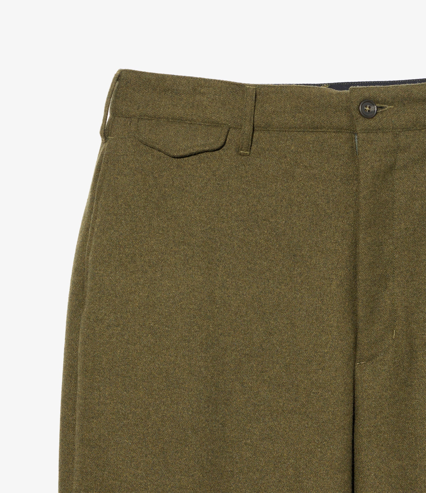 Officer Pant – Olive Flannel Wool Blend