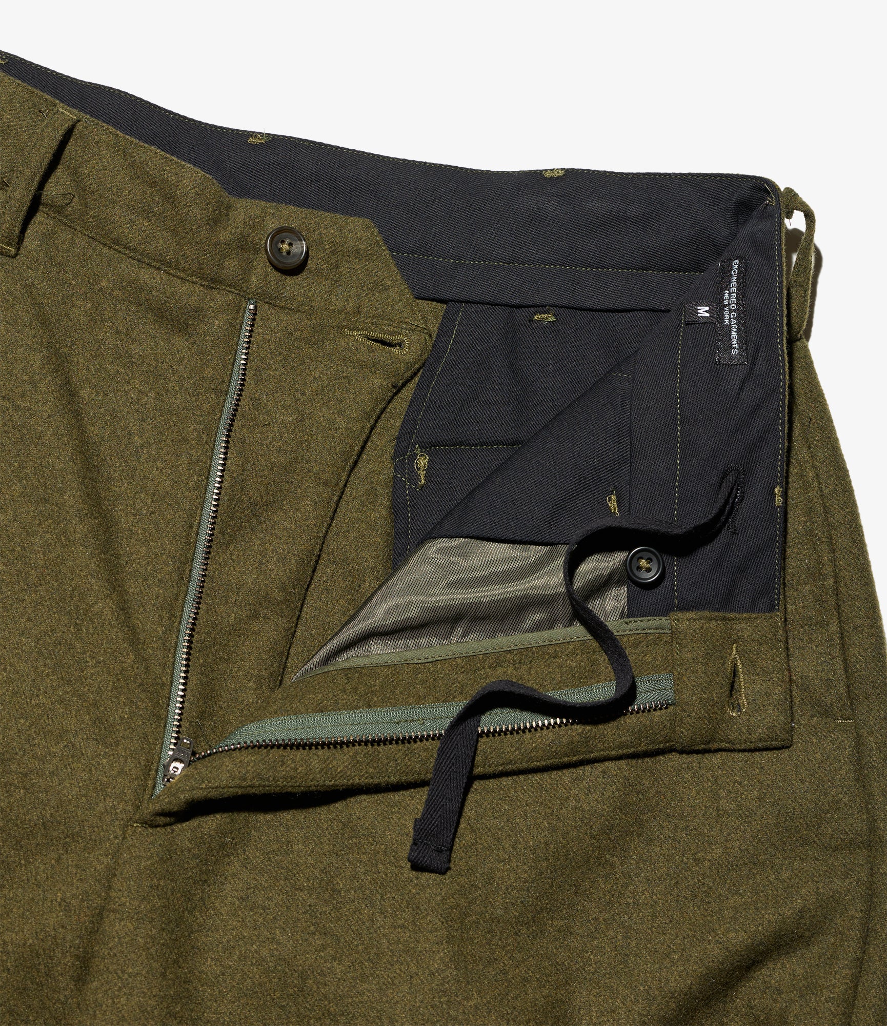 Officer Pant – Olive Flannel Wool Blend