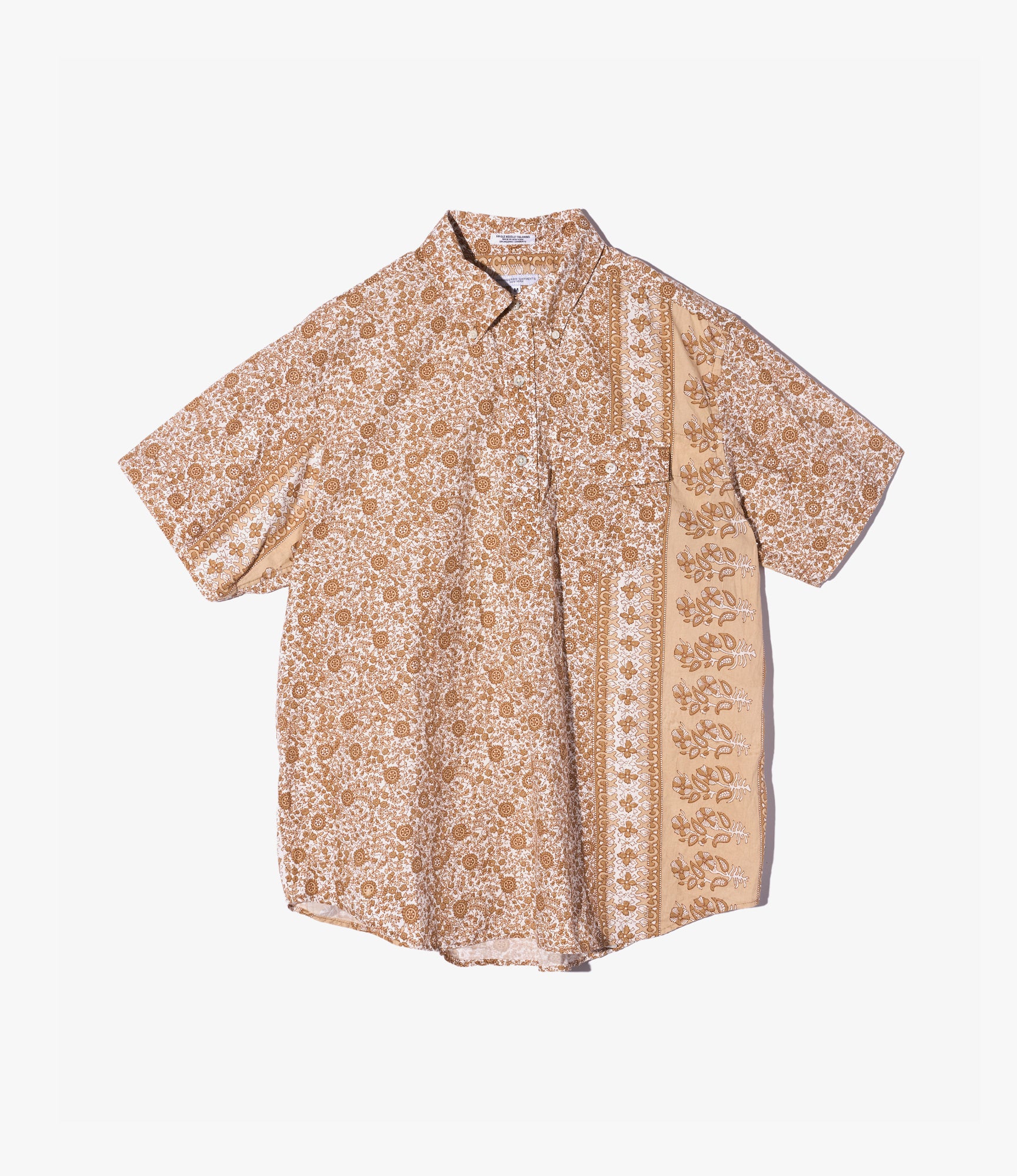 Popover BD Shirt – Khaki Floral Stripe Cotton