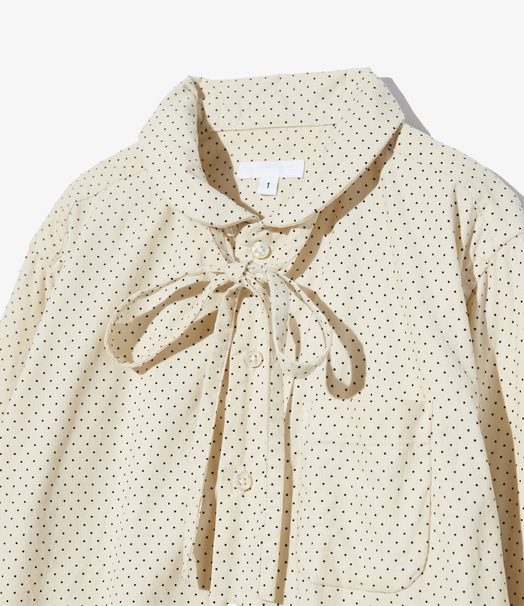 Rounded Collar Shirt – Ivory Polka Dot 21W Corduroy