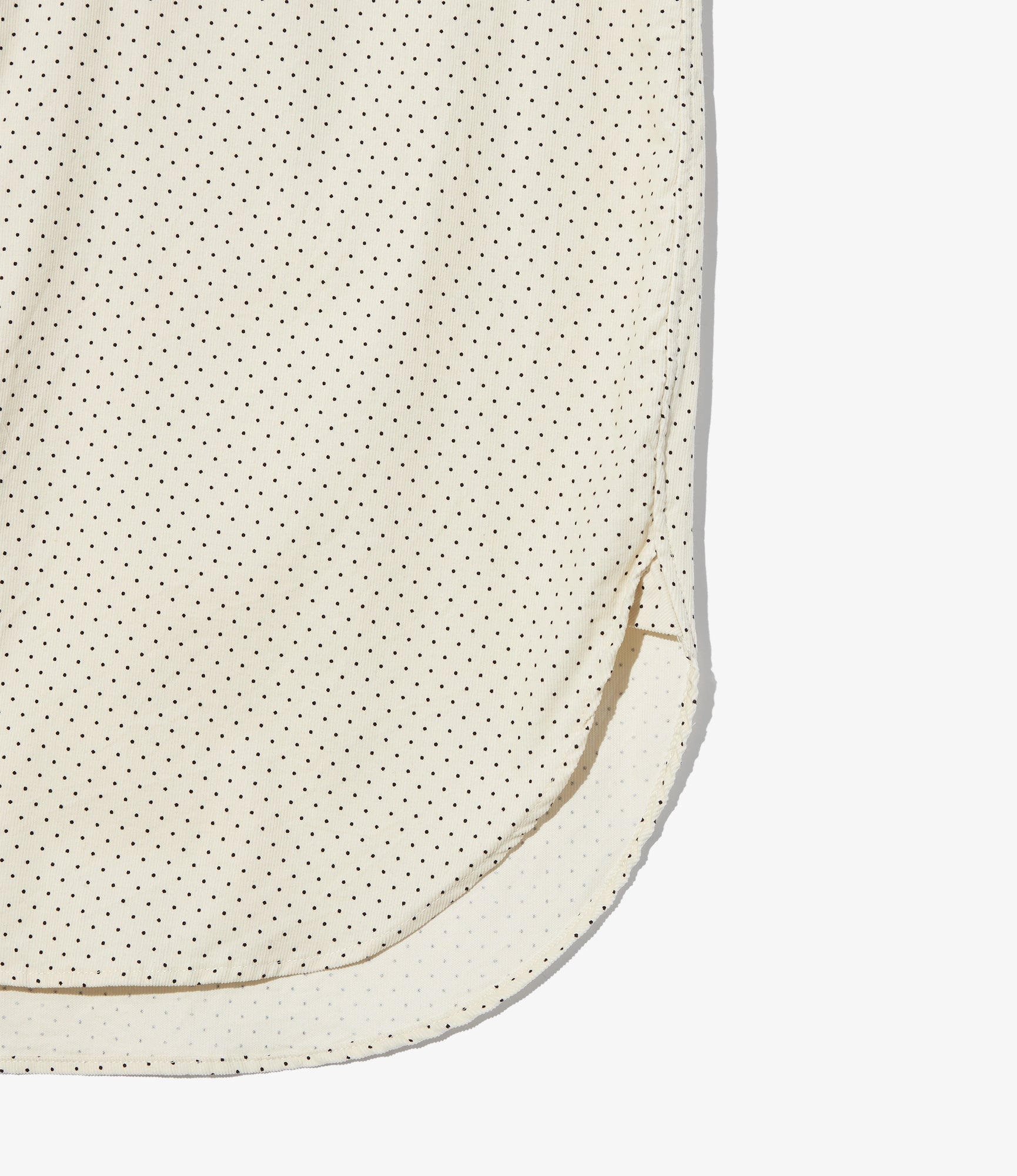 Rounded Collar Shirt – Ivory Polka Dot 21W Corduroy