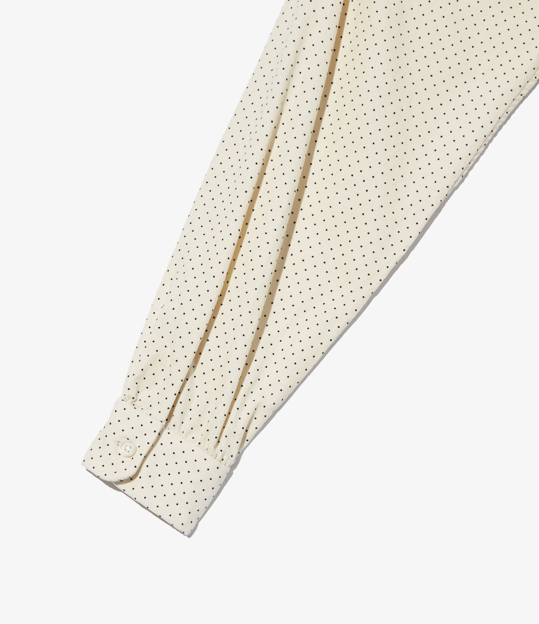 Rounded Collar Shirt – Ivory Polka Dot 21W Corduroy