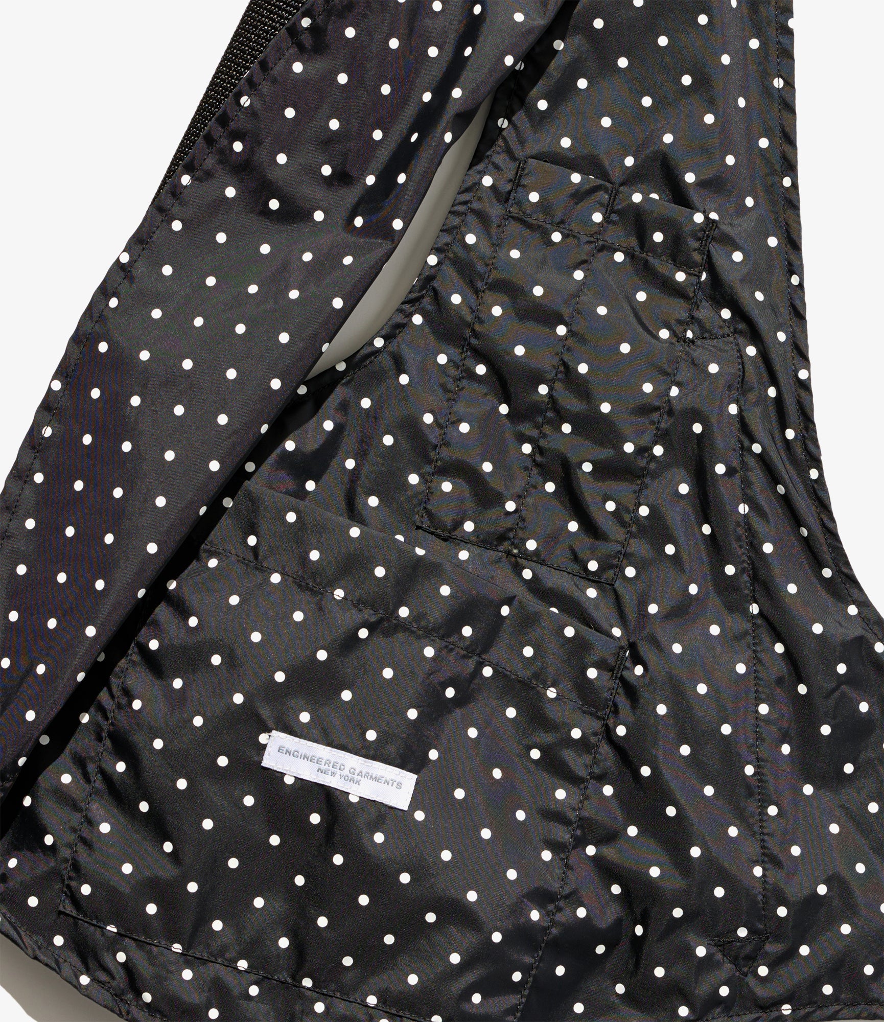 Shoulder Vest – Black Polka Dot Taffeta