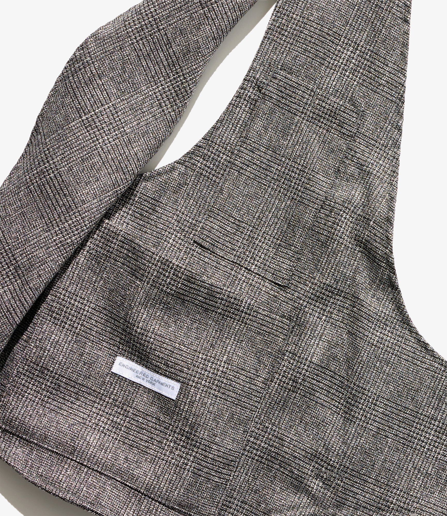 Shoulder Vest – Dark Grey Glen Plaid Lurex