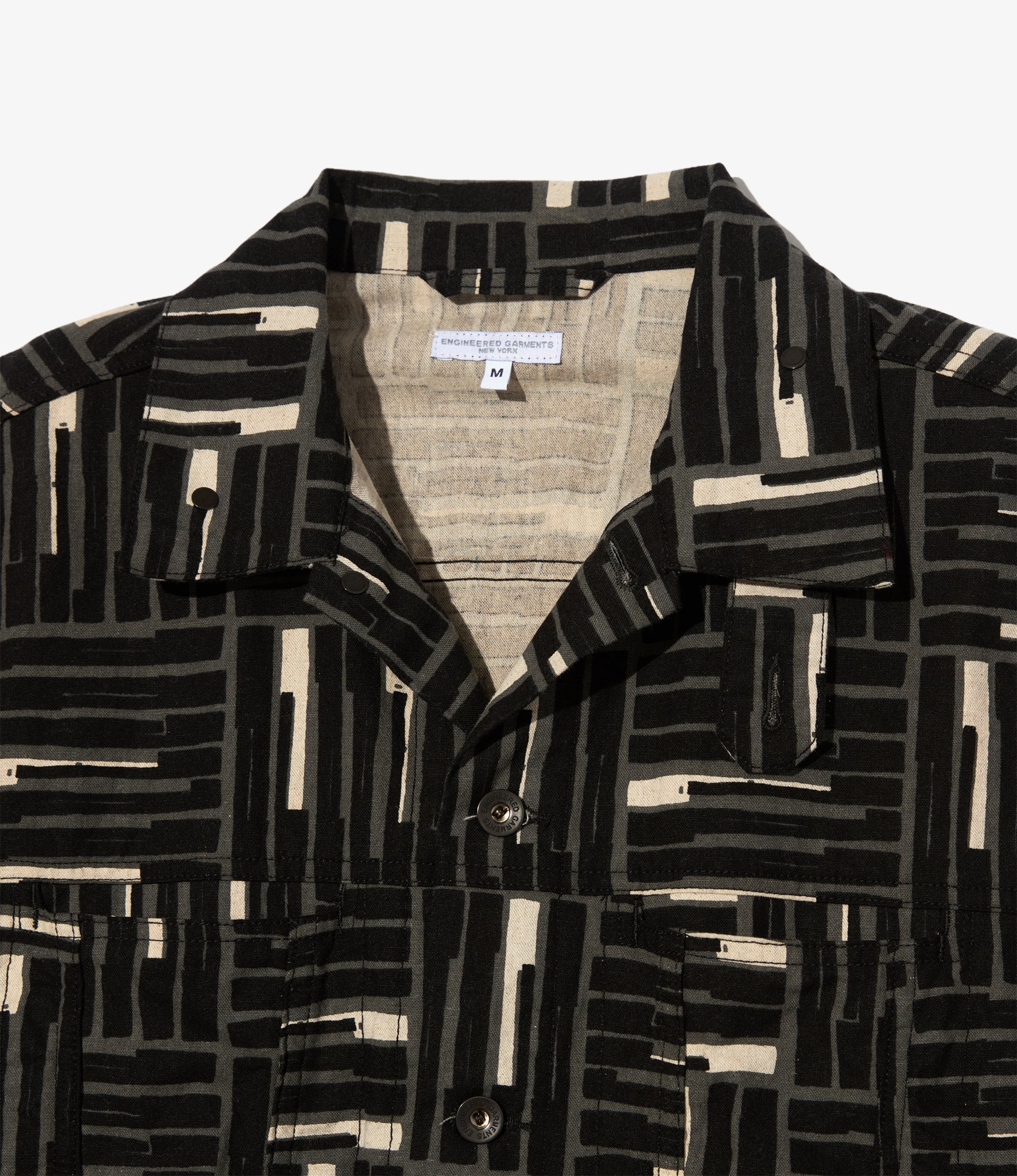 Type 5 Jean Jacket – Black Tile Print Canvas