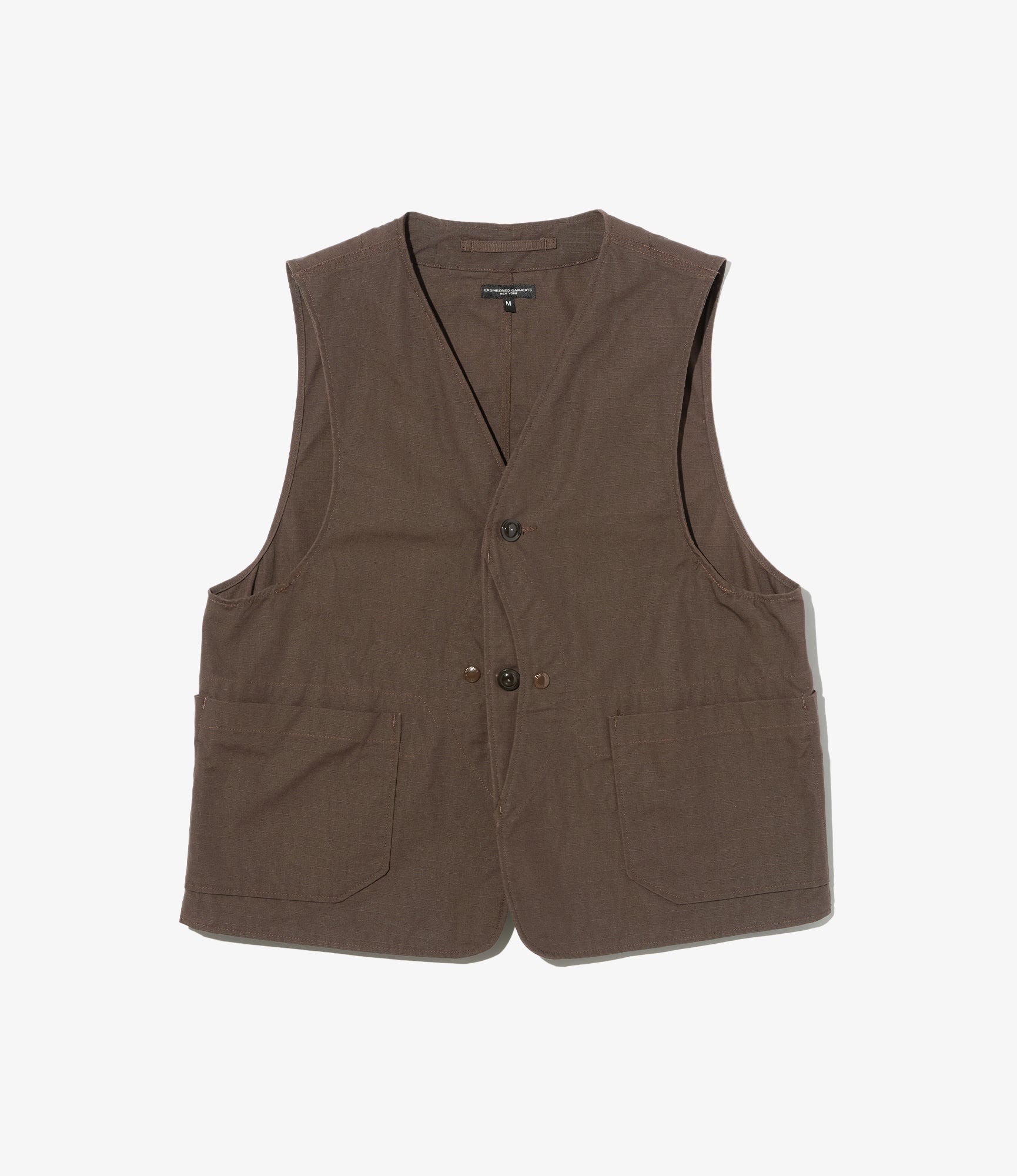 Upland Vest – Dark Brown Heavy Ripstop Cotton