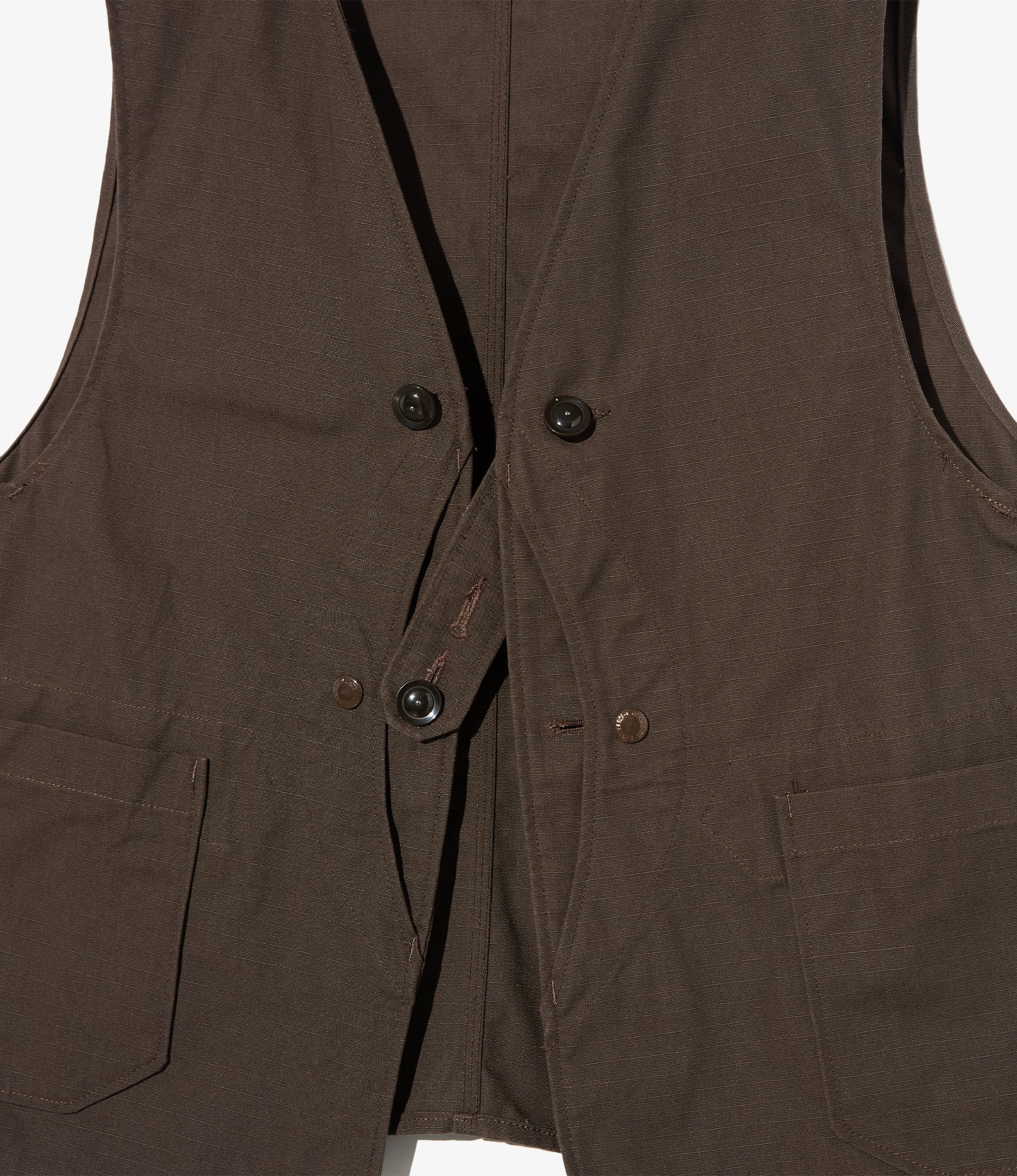 Upland Vest – Dark Brown Heavy Ripstop Cotton