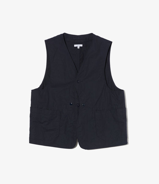 トップス Engineered Garments Upland Vest Upland Vest – Dark Navy Ripstop Cotton | Engineered Garments