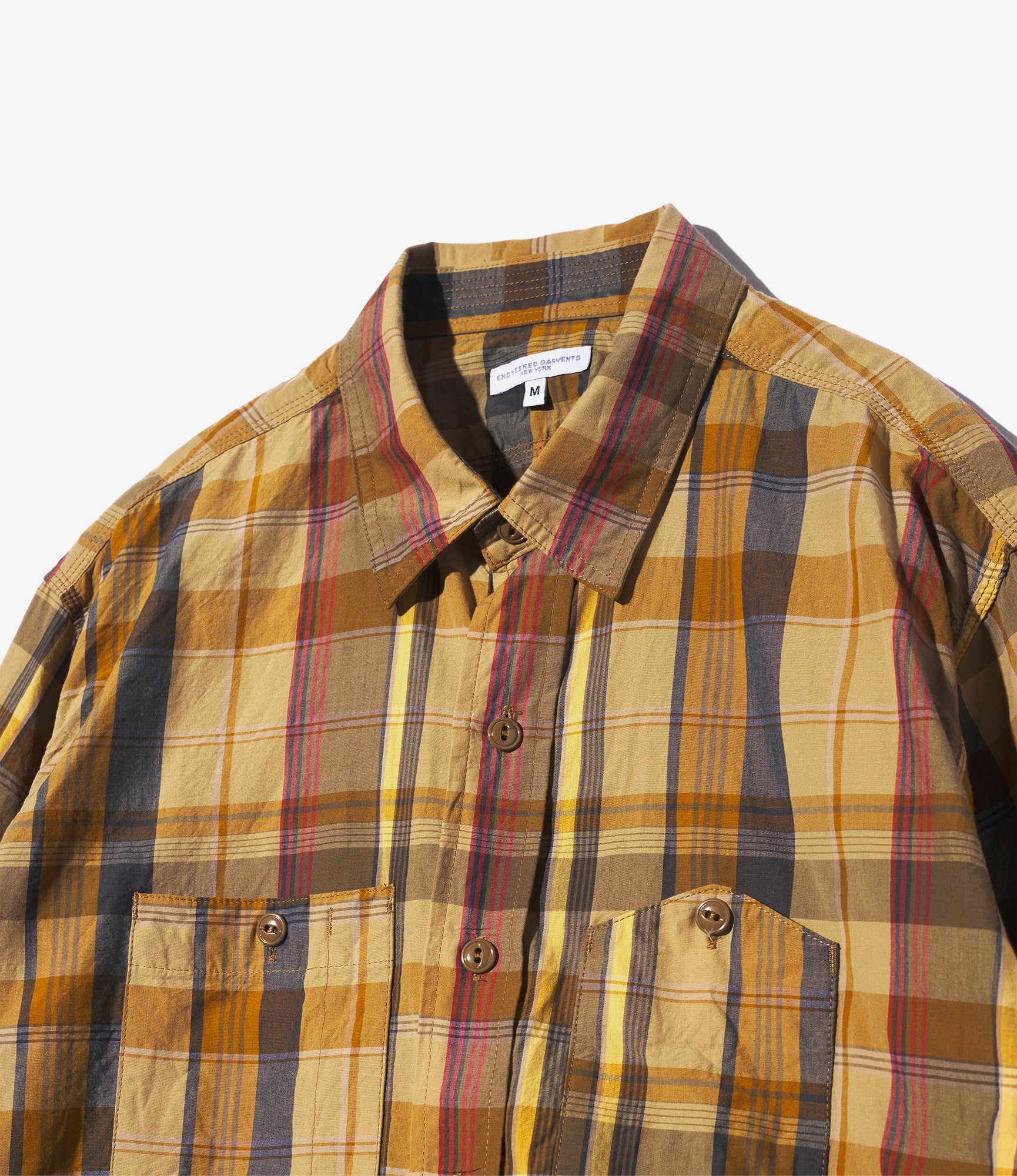 Work Shirt – Olive Madras Plaid Cotton