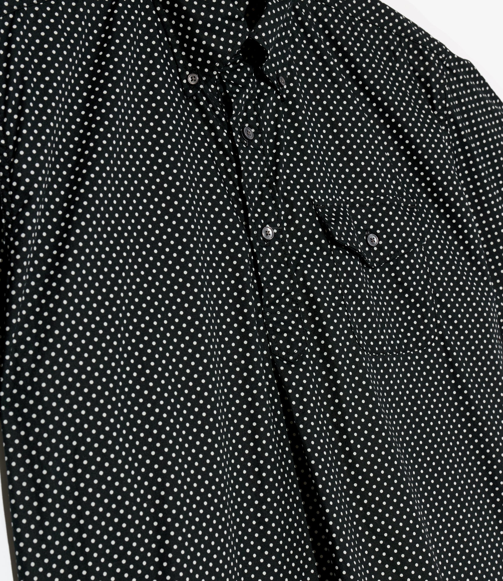 Popover Shirt – Black Polka Dot Broadcloth