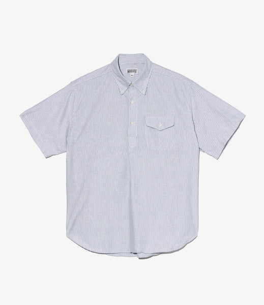 Popover Shirt – Blue Candy Stripe Oxford Cloth | Workaday