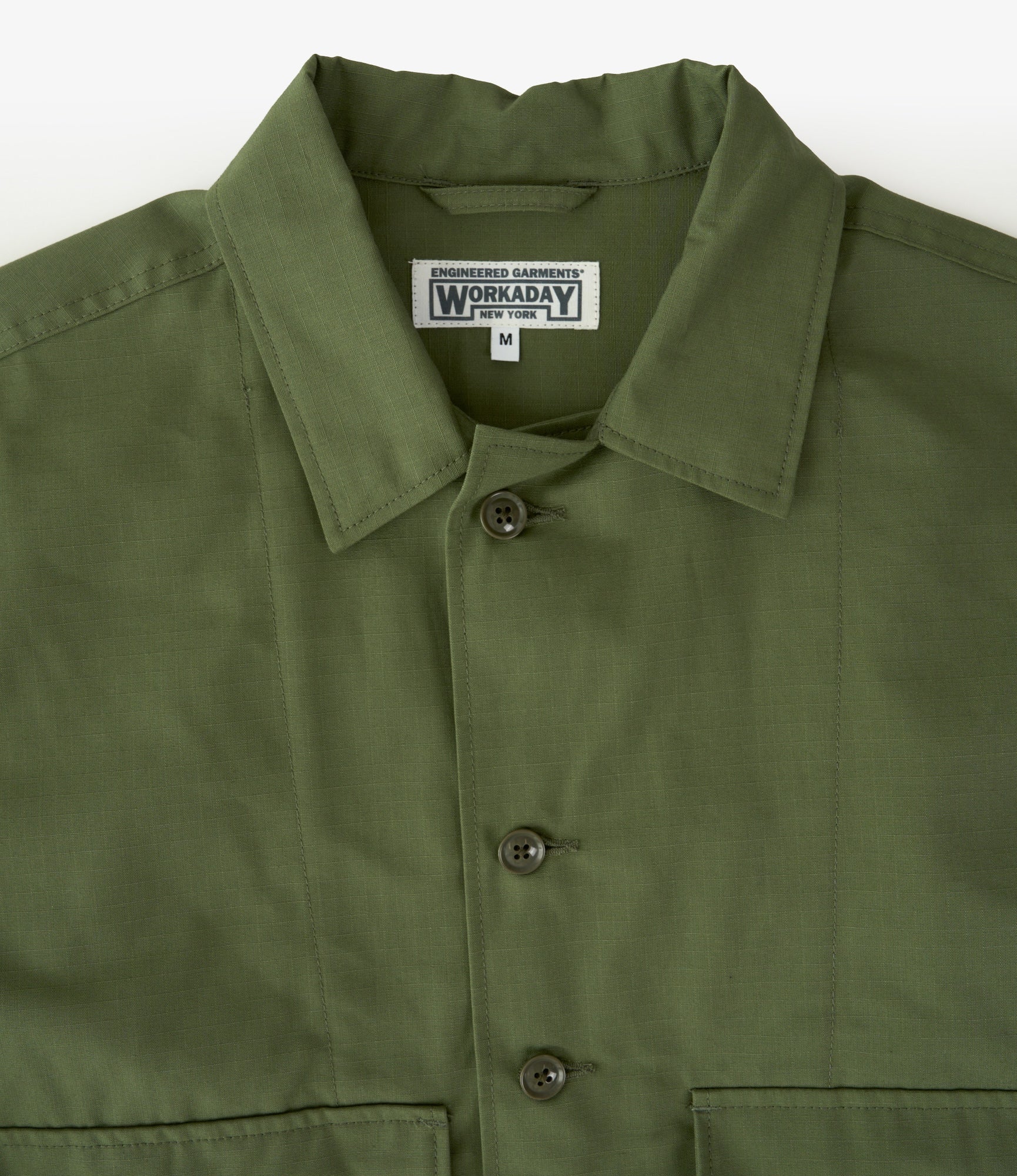 Engineered Garments Workaday Sea Bees Jacket – Olive Cotton Ripstop