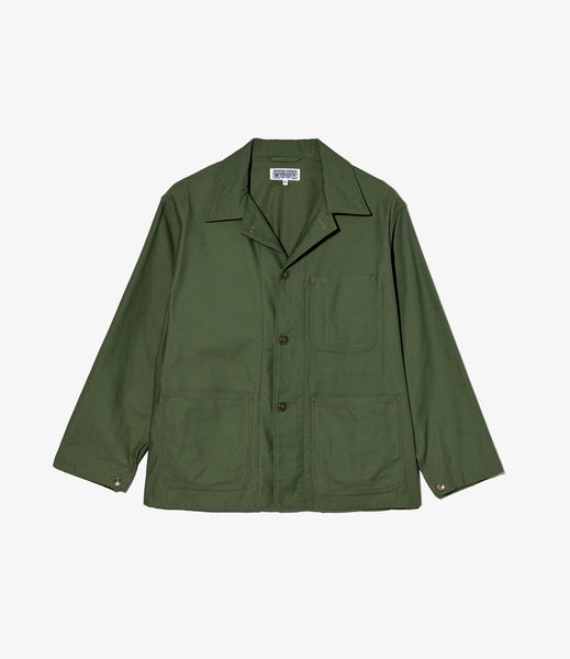 Utility Jacket – Olive Reversed Sateen | Workaday by Engineered