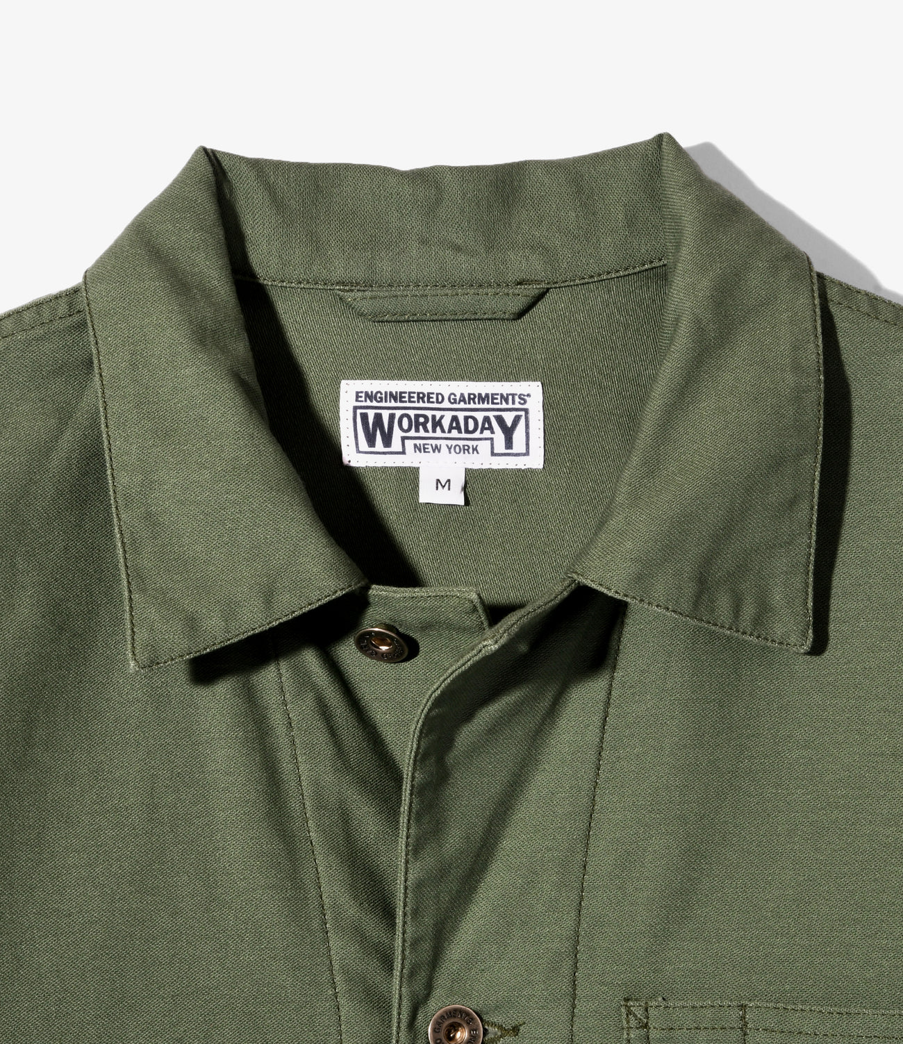 Utility Jacket (Donut Buttons) – Olive Reversed Sateen