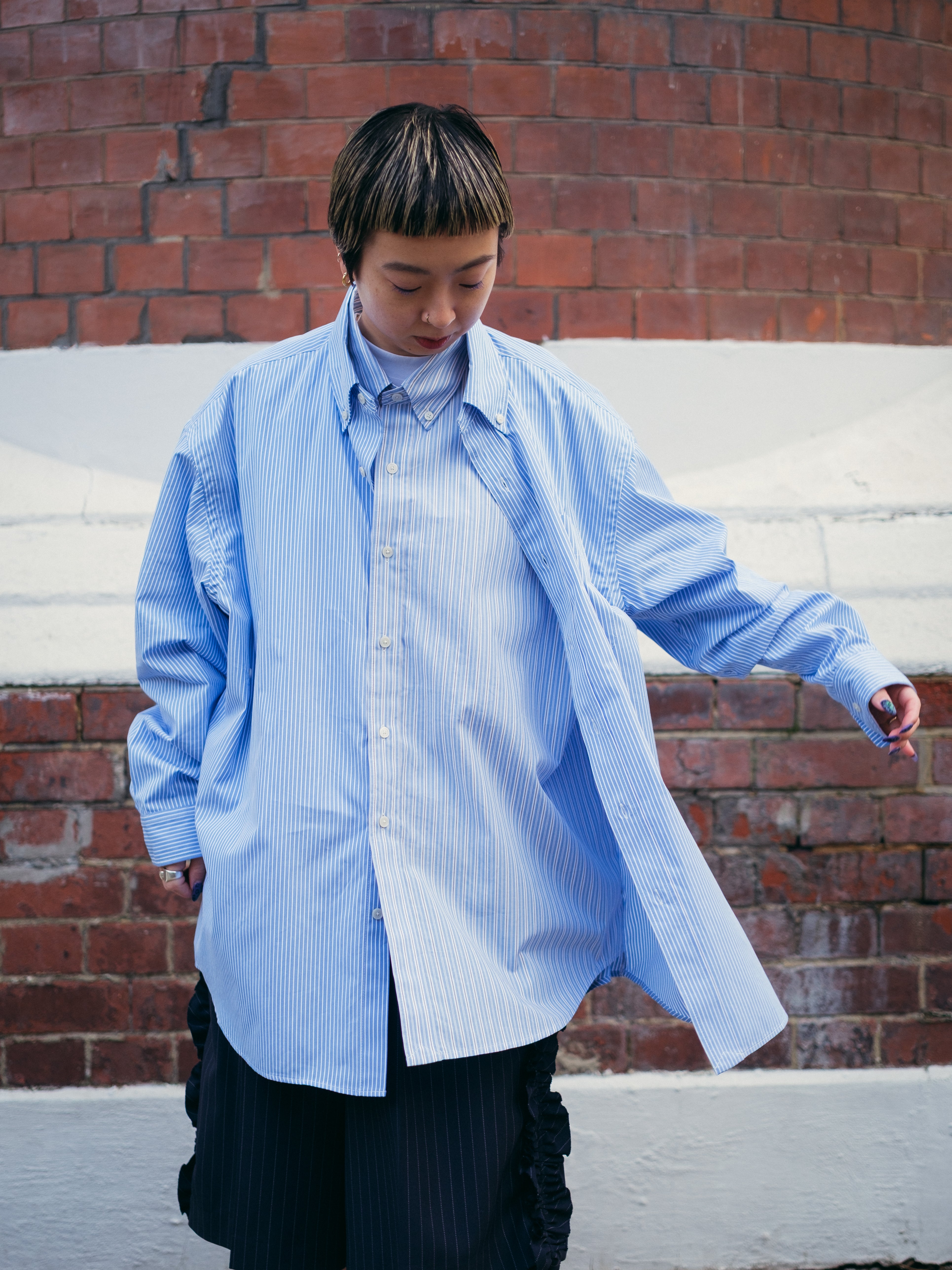 layer shirt dress DOUBLE LAYER T-SHIRT DRESS IN WHITE