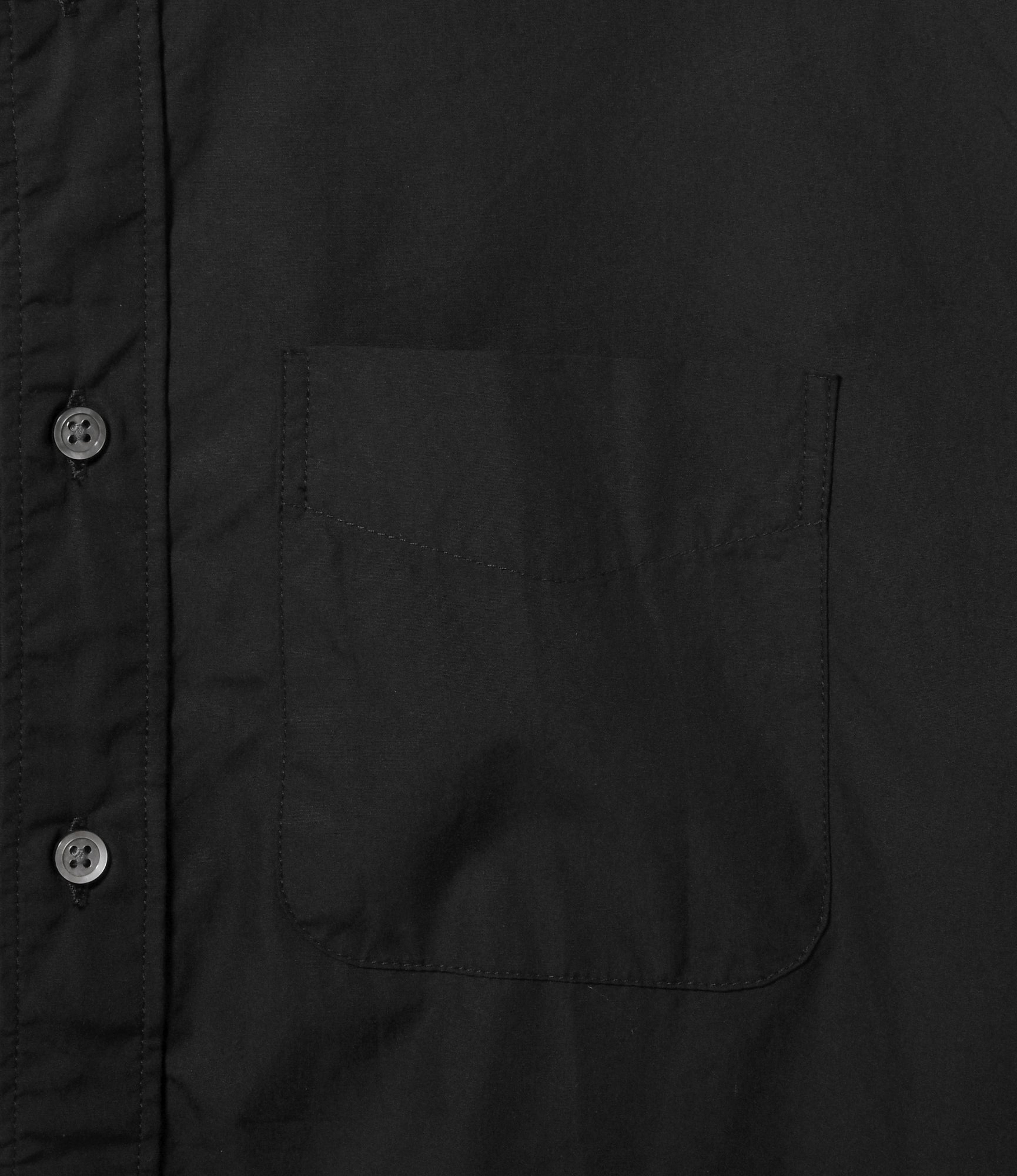 Flared Shirt – Black 100's 2-Ply Broadcloth