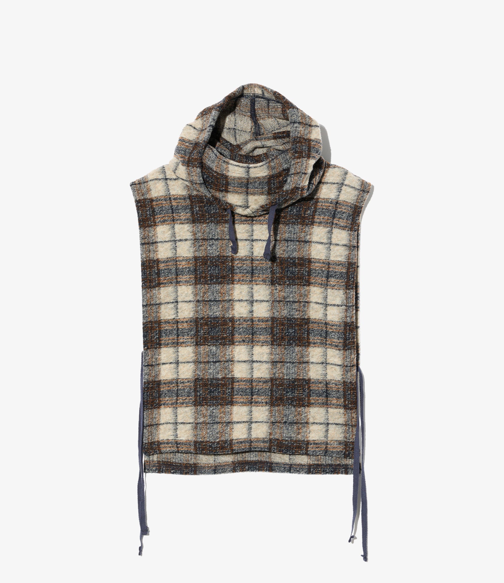 Hooded Interliner – Khaki/Navy Plaid Wool Blend