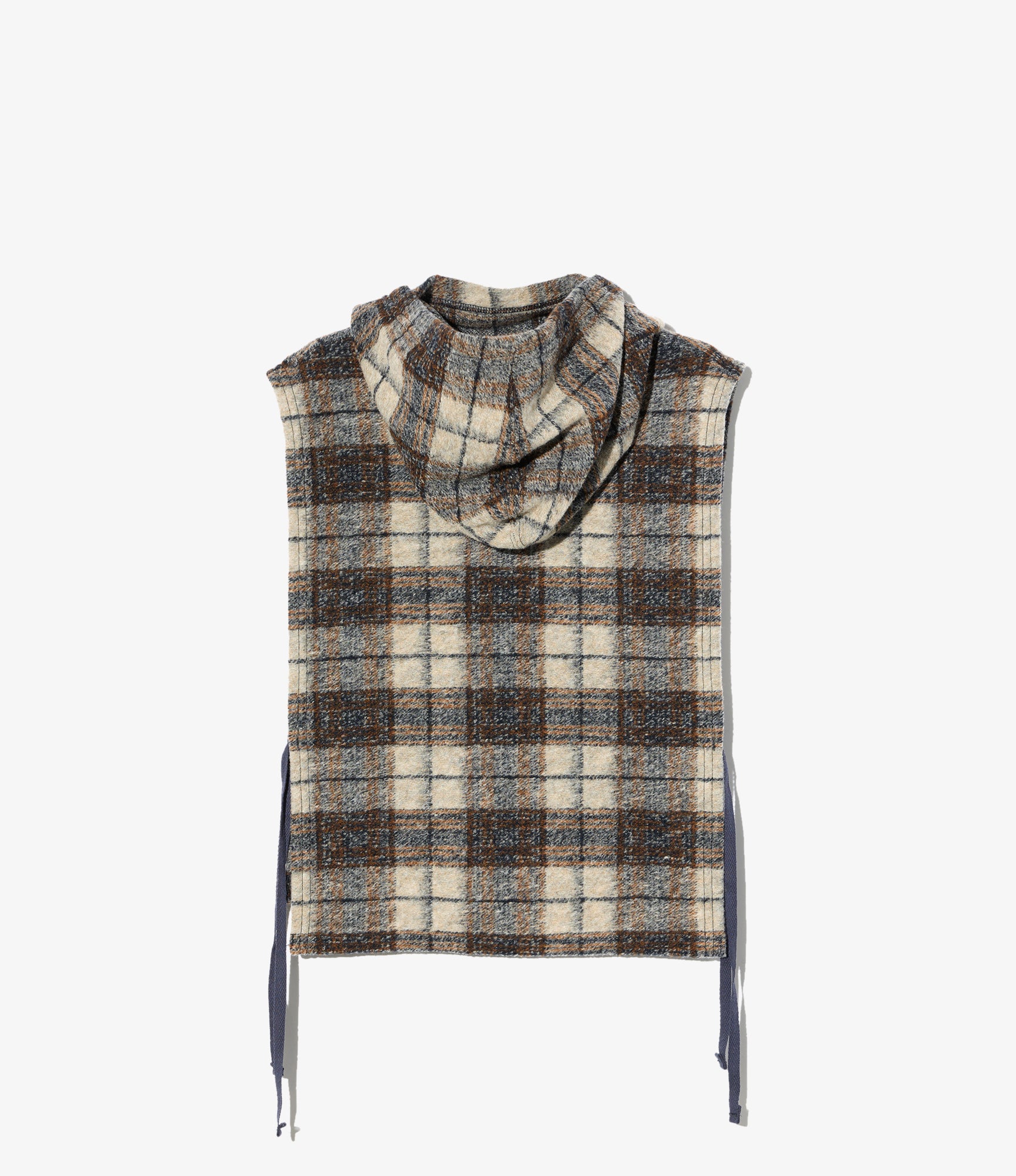 Hooded Interliner – Khaki/Navy Plaid Wool Blend