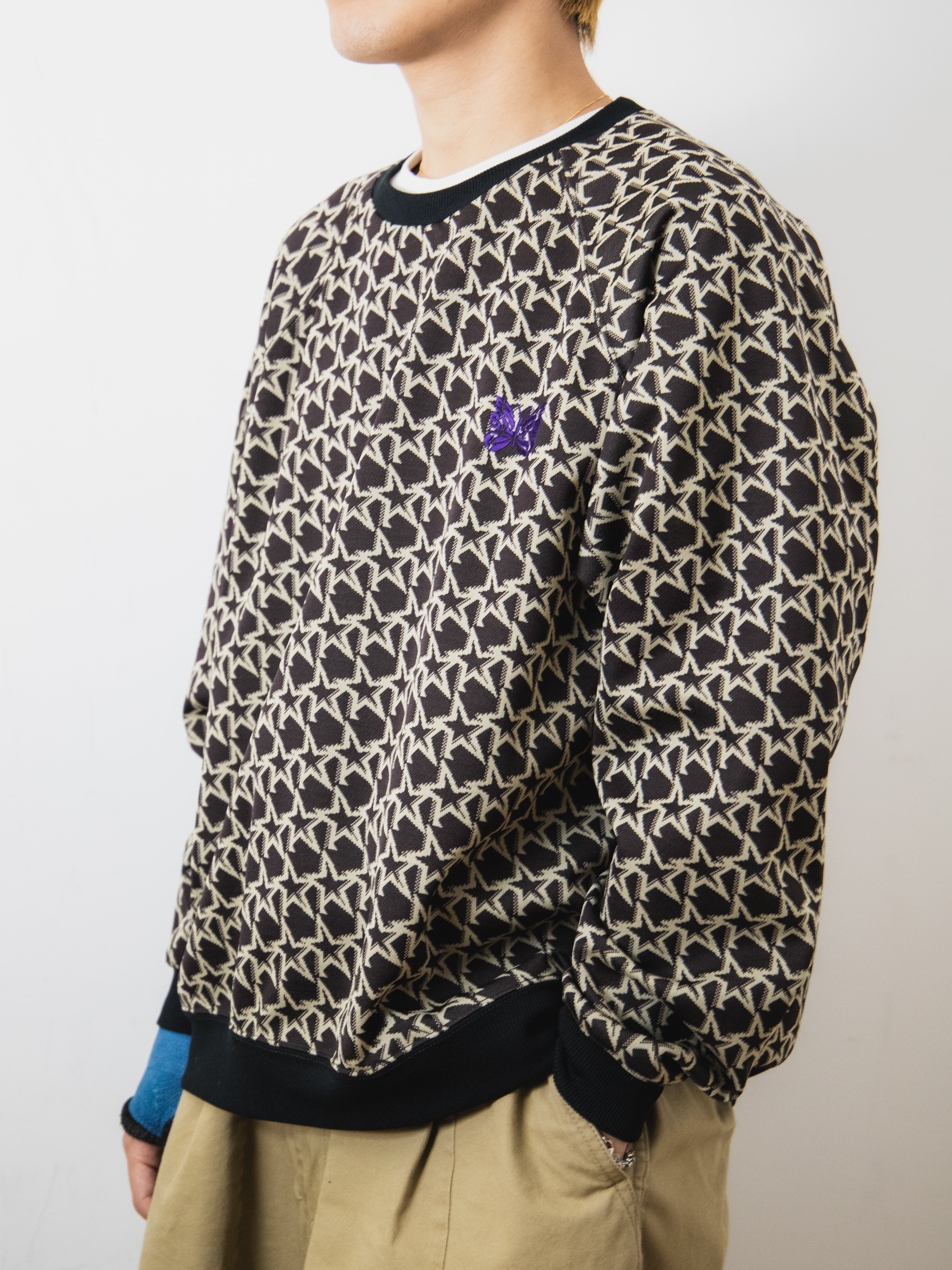 Nepenthes Special Track Crew Neck Shirt- Poly Jacquard - Star
