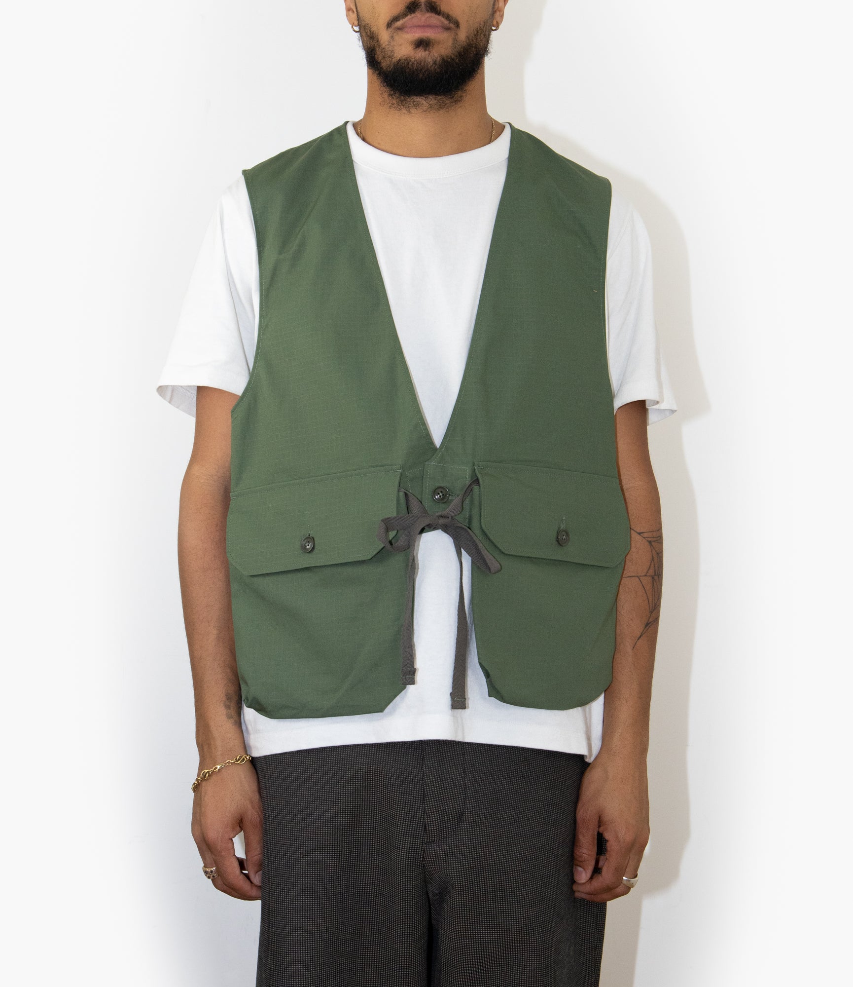 Engineered Garments Fowl Vest - Olive Cotton Ripstop – Engineered Garments – Nepenthes London