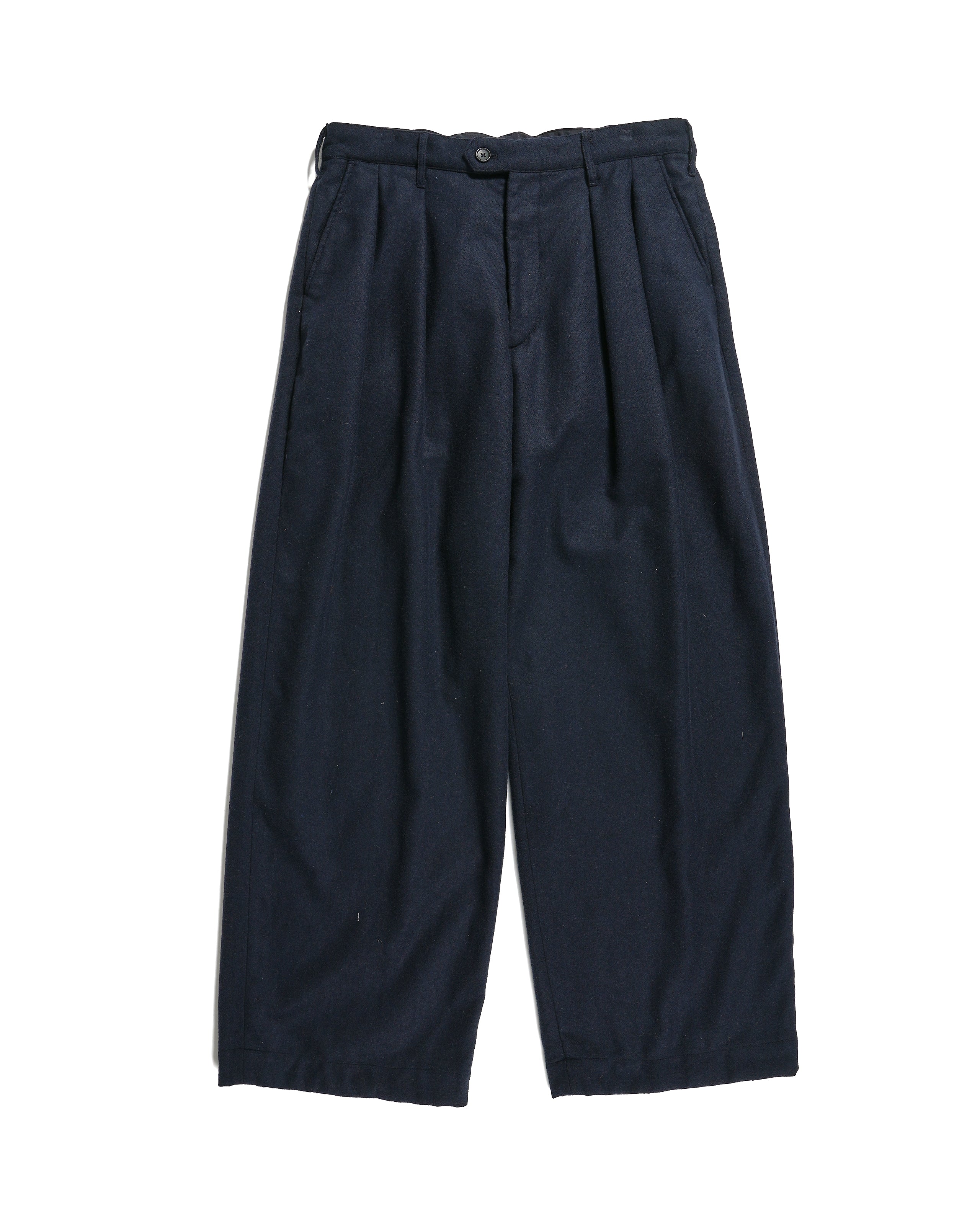 Engineered Garments Oxford Pant - Navy Solid Poly Wool Flannel