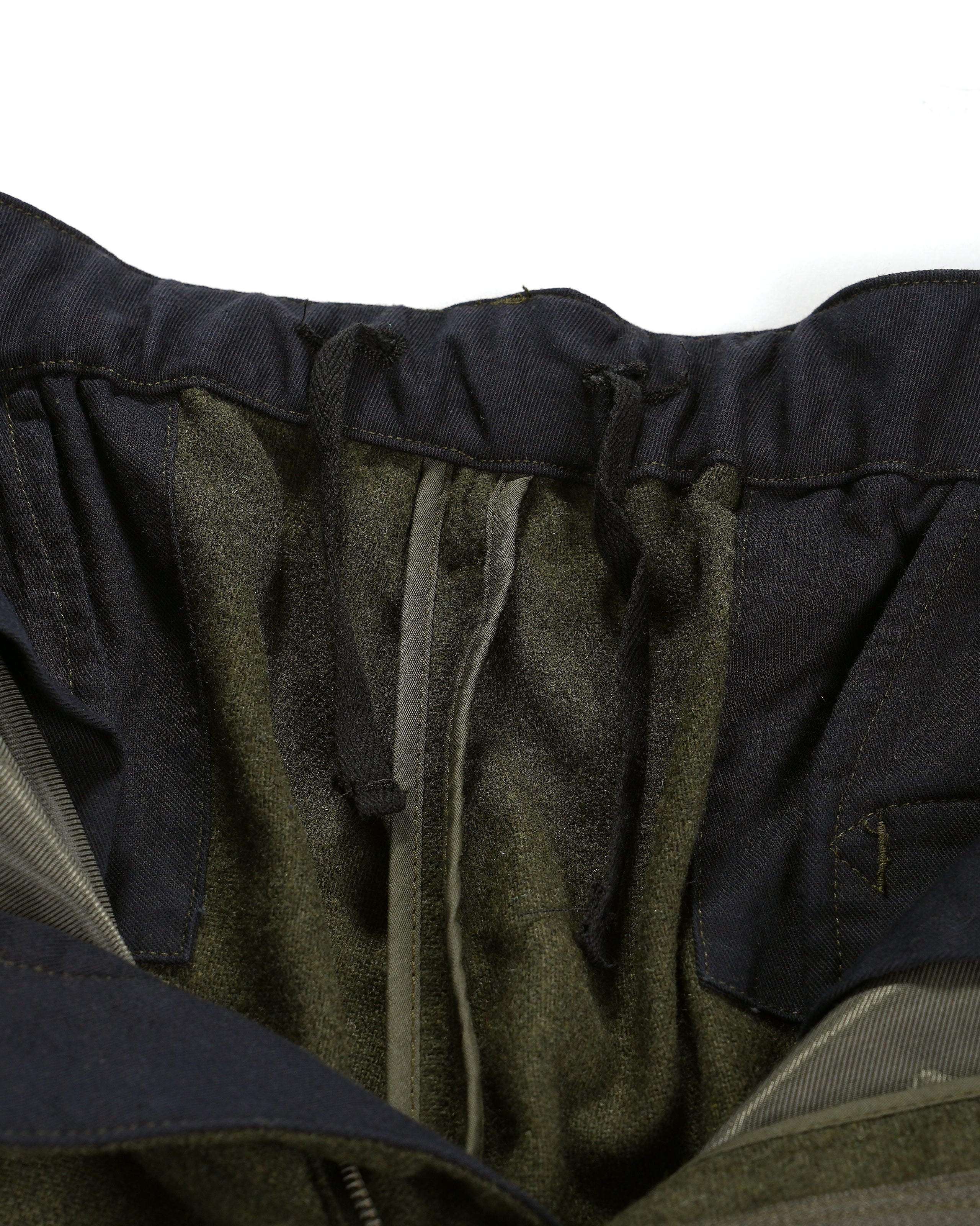 Engineered Garments Oxford Pant - Olive Solid Poly Wool Flannel