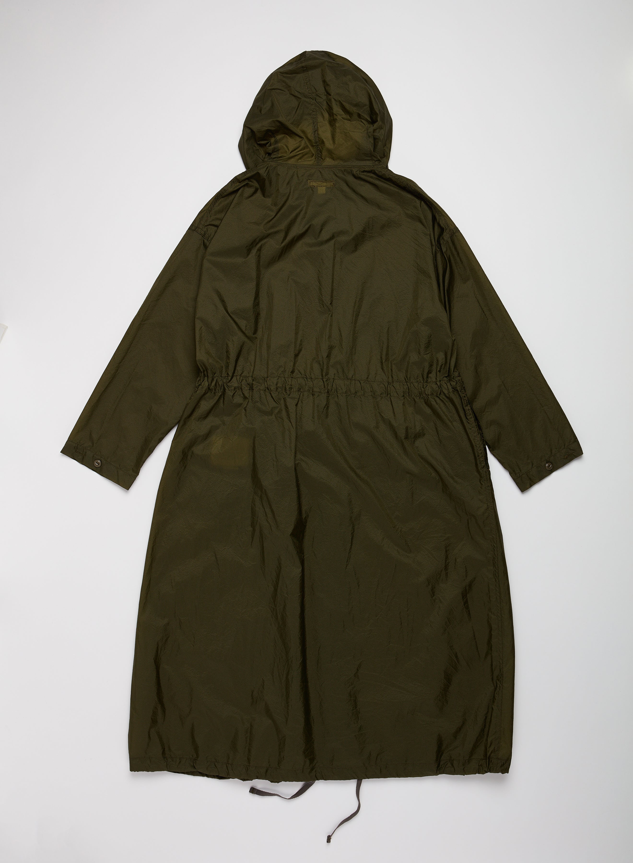Engineered Garments Cagoule Dress - Olive Nylon Micro Ripstop