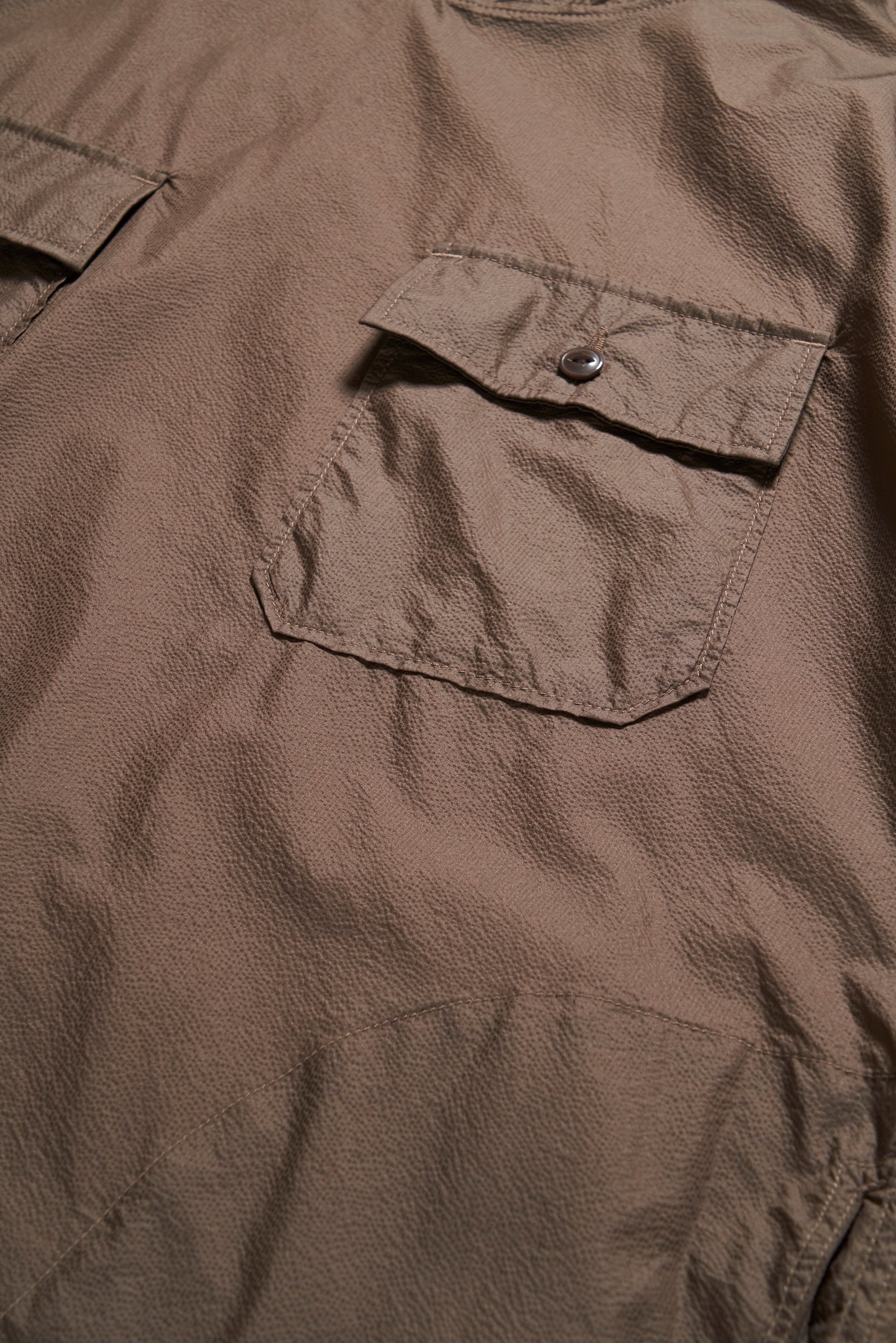 Engineered Garments Cagoule Shirt - Dk.Brown Nylon Micro Ripstop