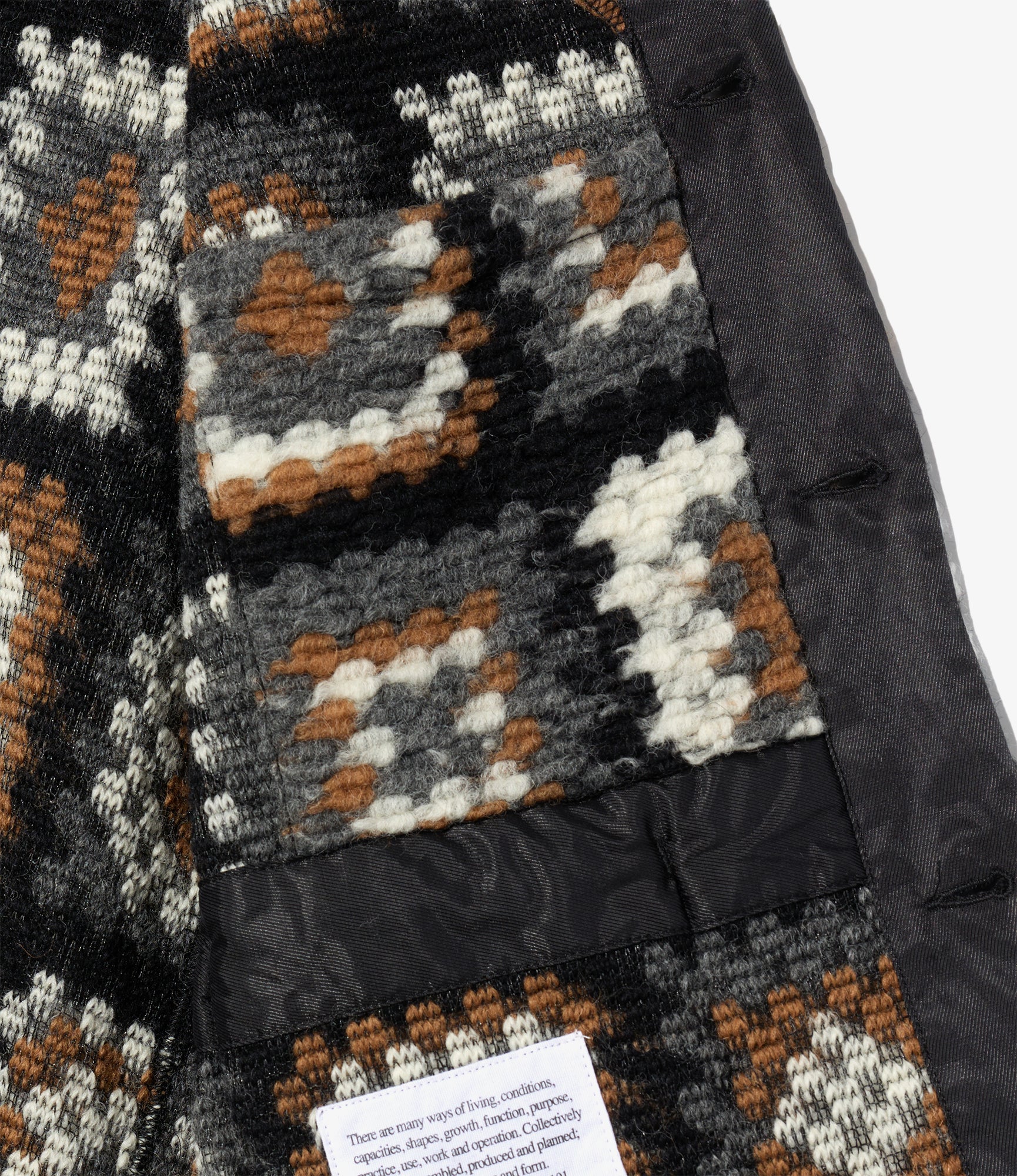 Knit Cardigan – White/Black Wool Chenille