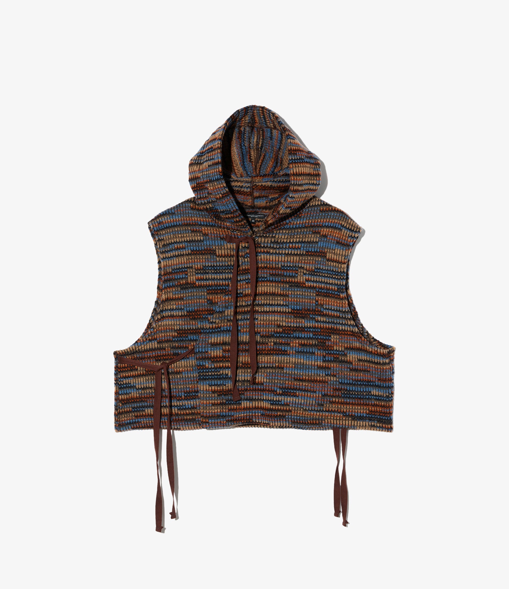 Knit Vest – Blue/Orange Wool Blend