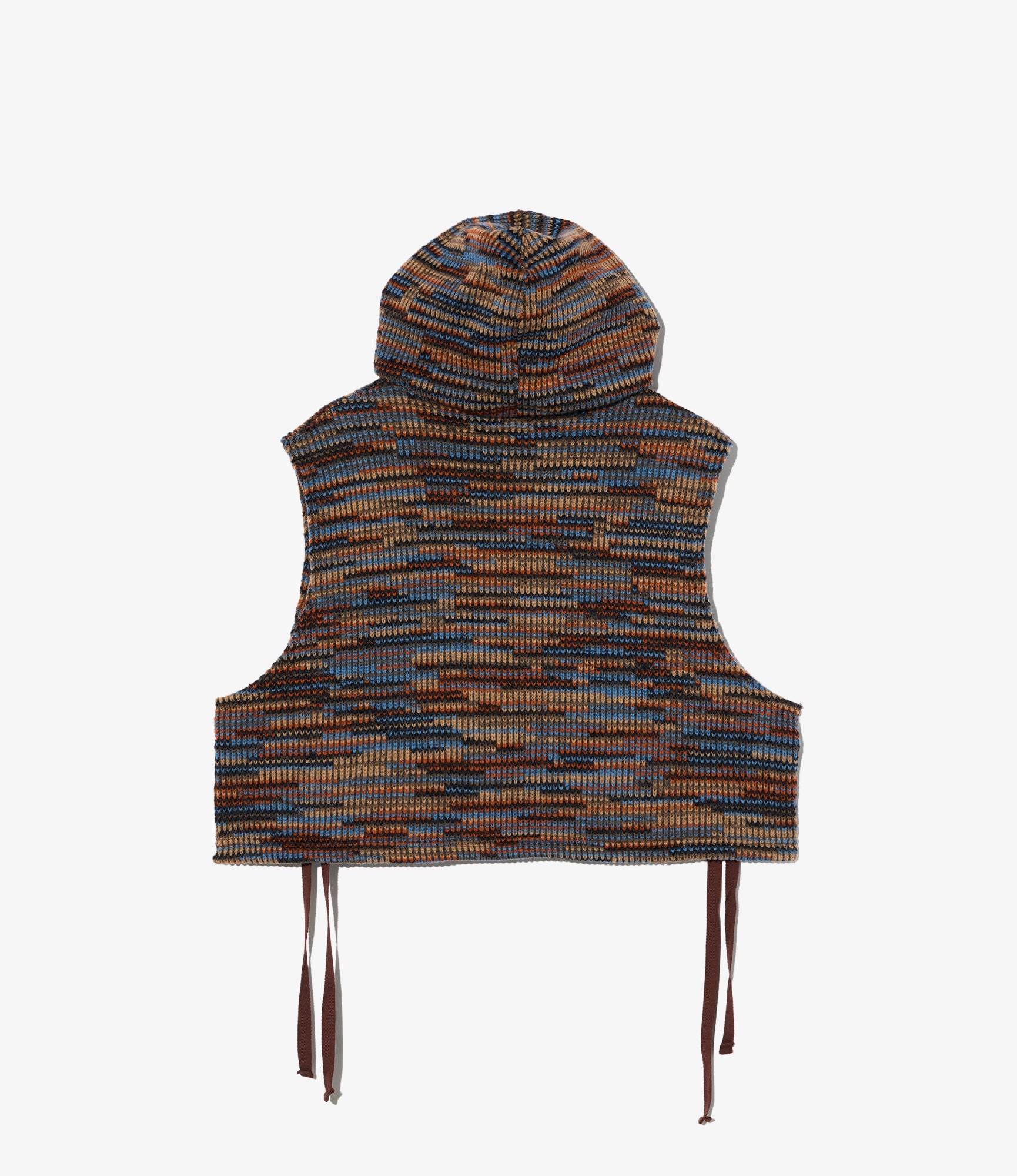 Knit Vest – Blue/Orange Wool Blend