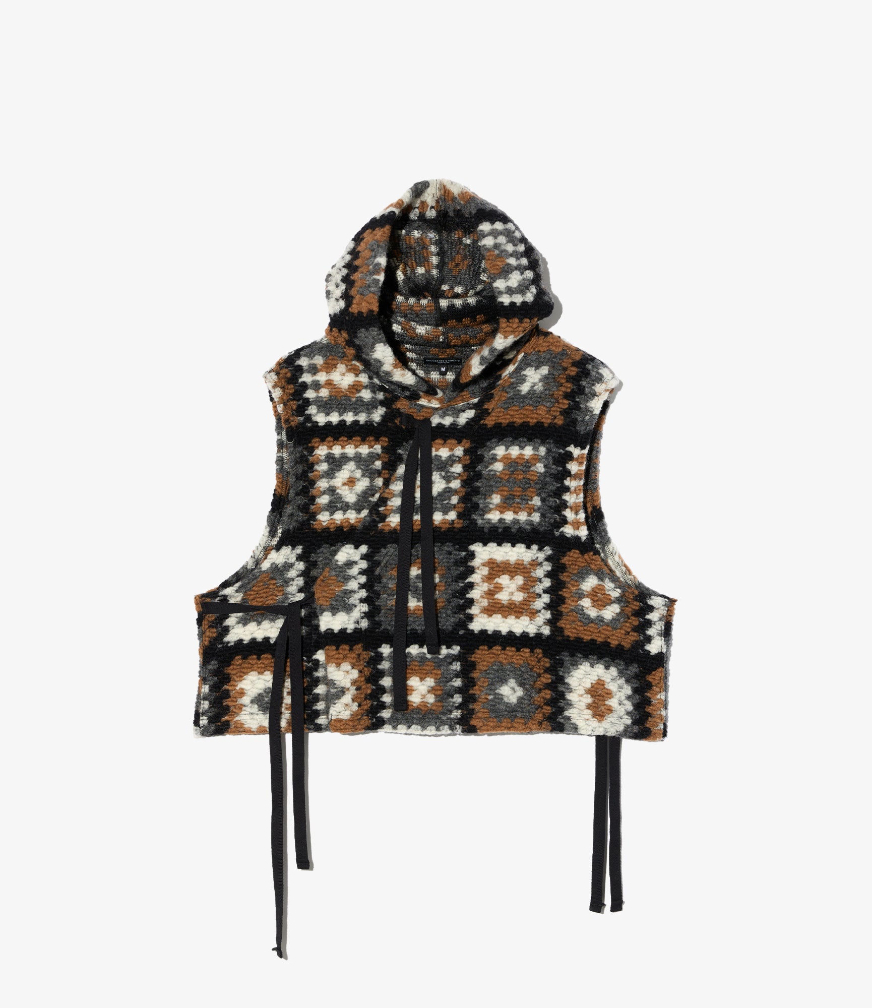Knit Vest – White/Black Wool Chenille