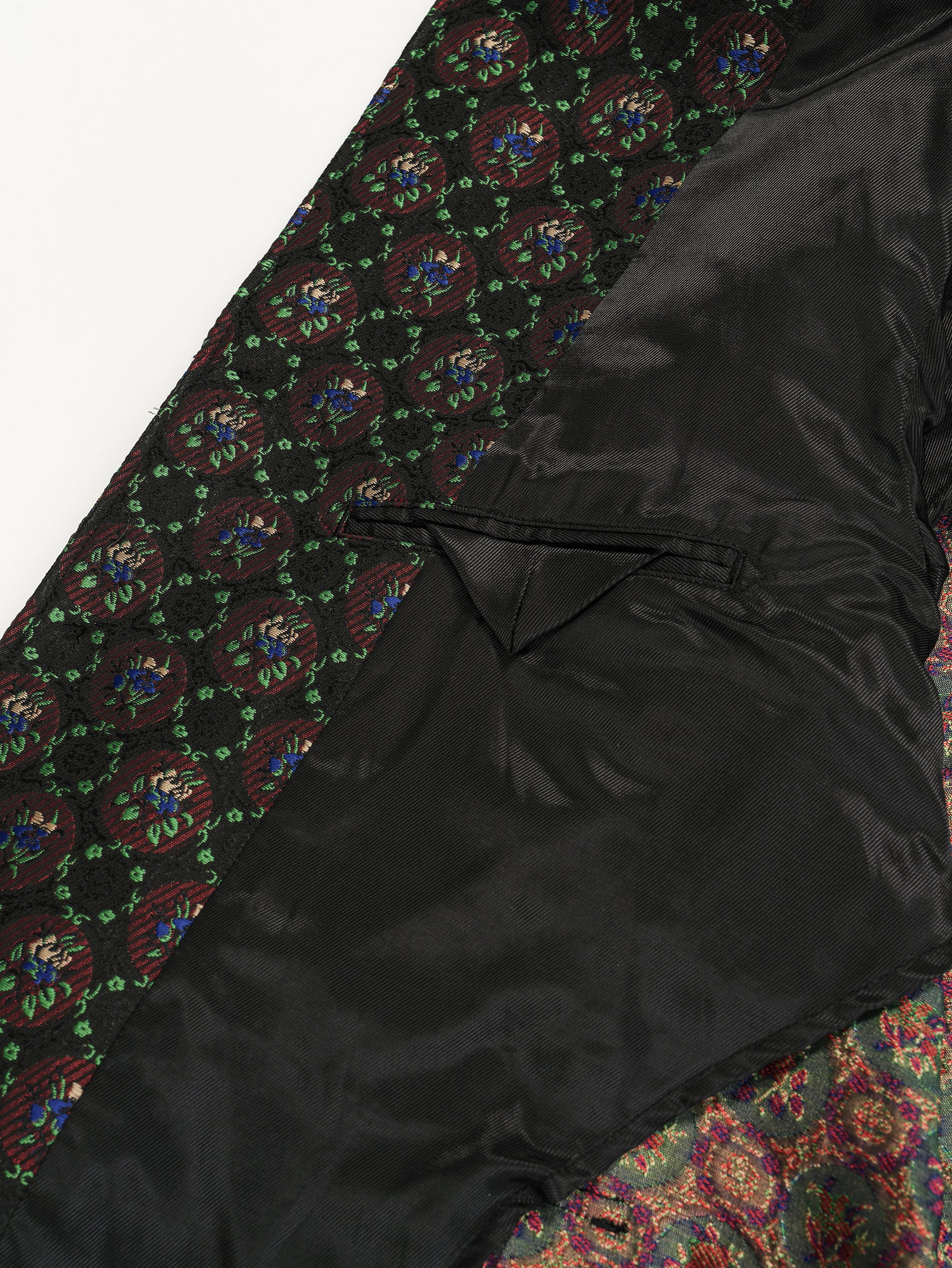 Engineered Garments Ivy Blazer - Black Polyester Floral Jacquard
