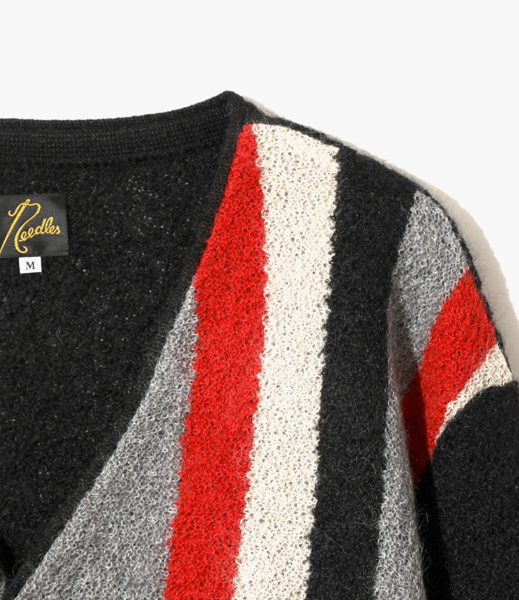Knit Cardigan – Black Stripe Woven Crepe