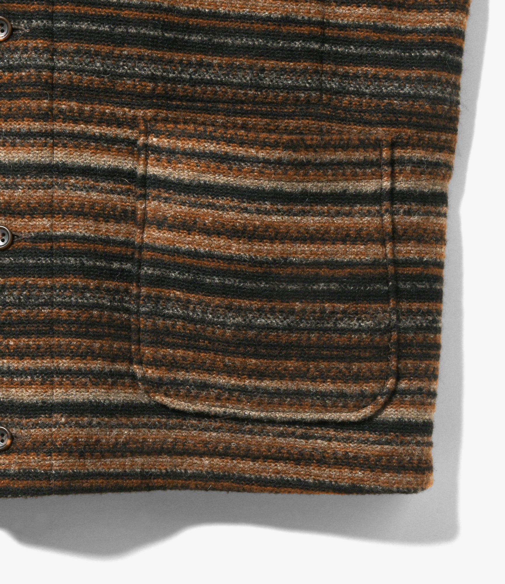 Knit Cardigan – Brown Fair Isle Stripe