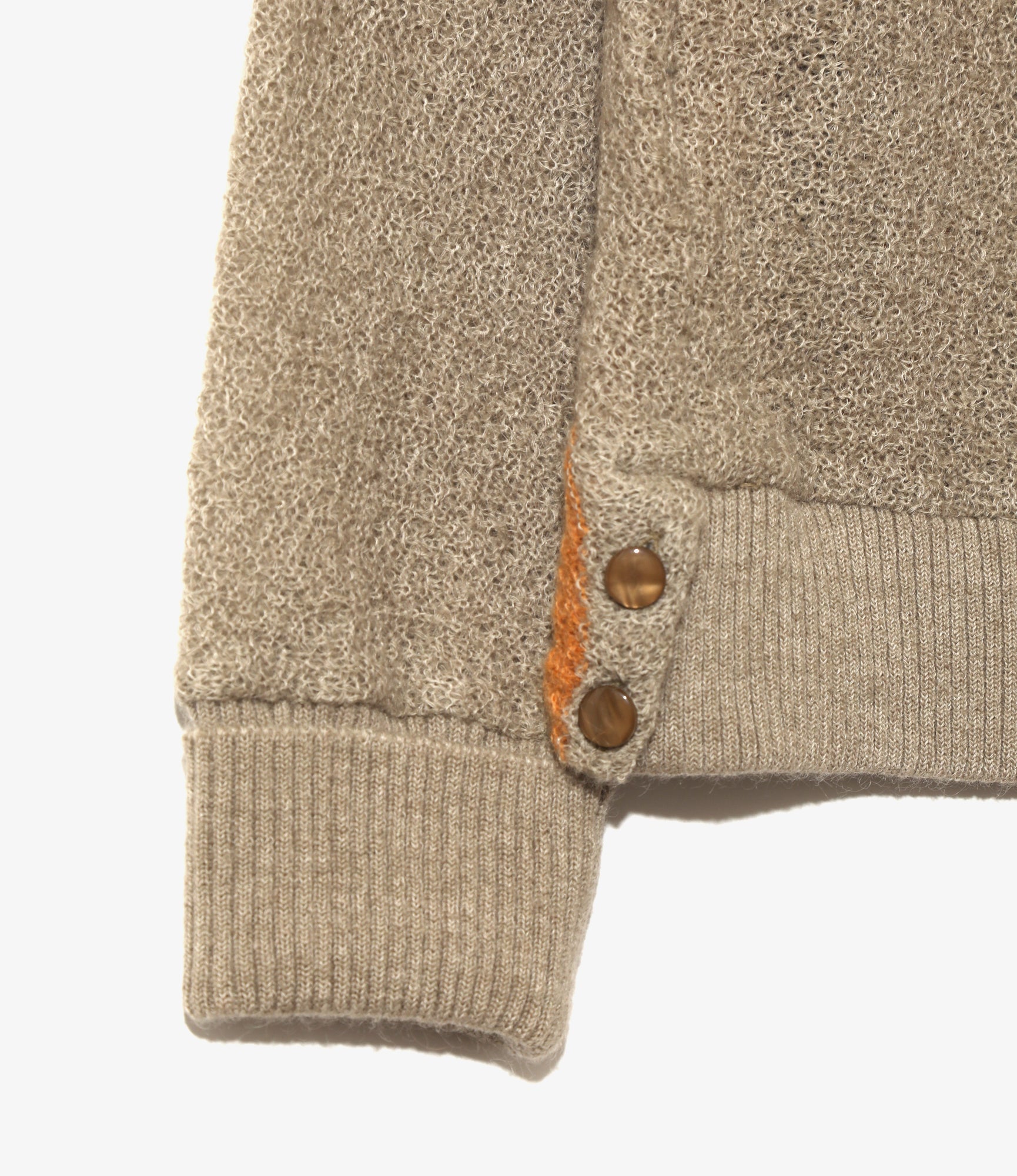 Knit Cardigan – Taupe Stripe Woven Crepe