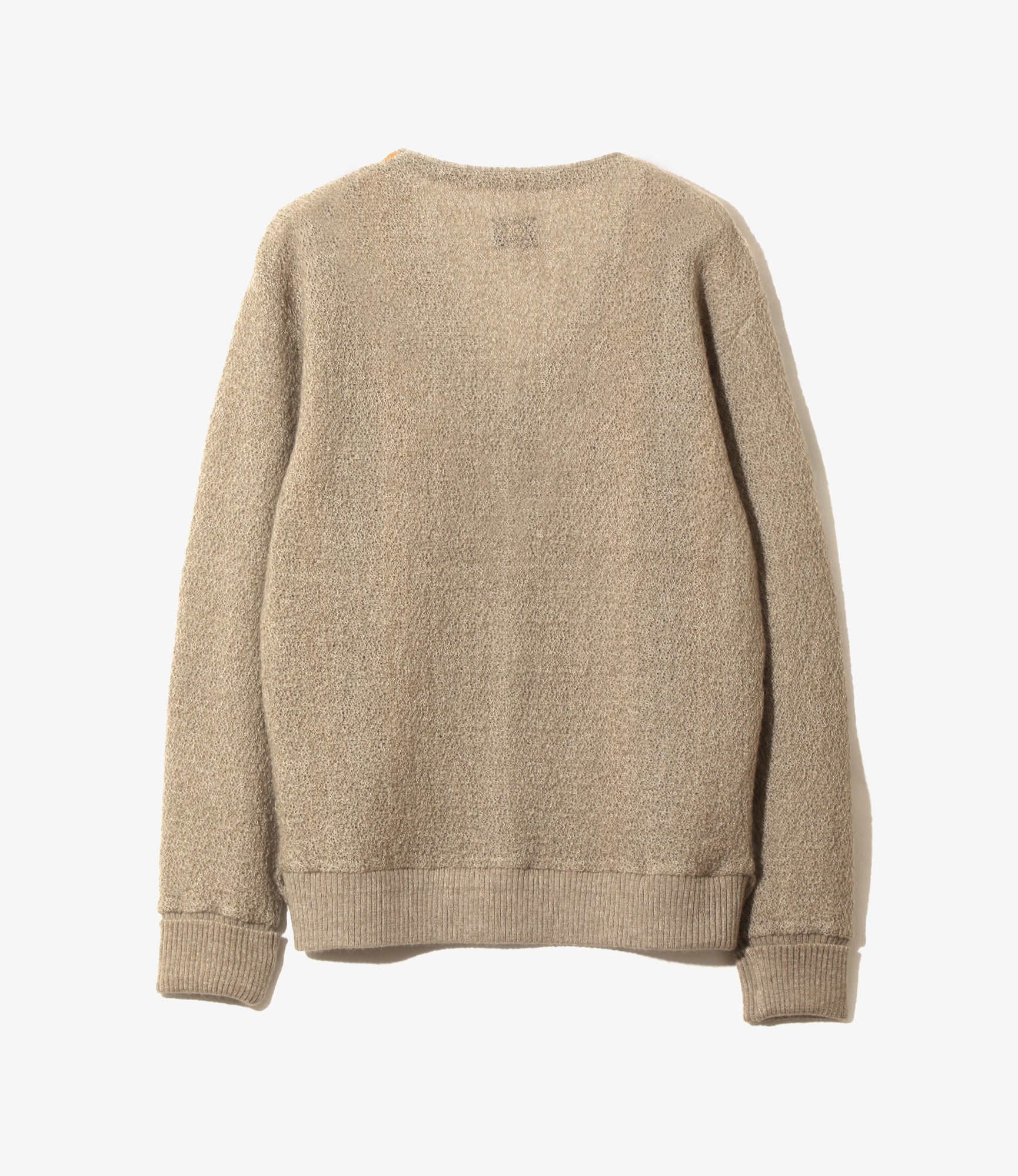 Knit Cardigan – Taupe Stripe Woven Crepe