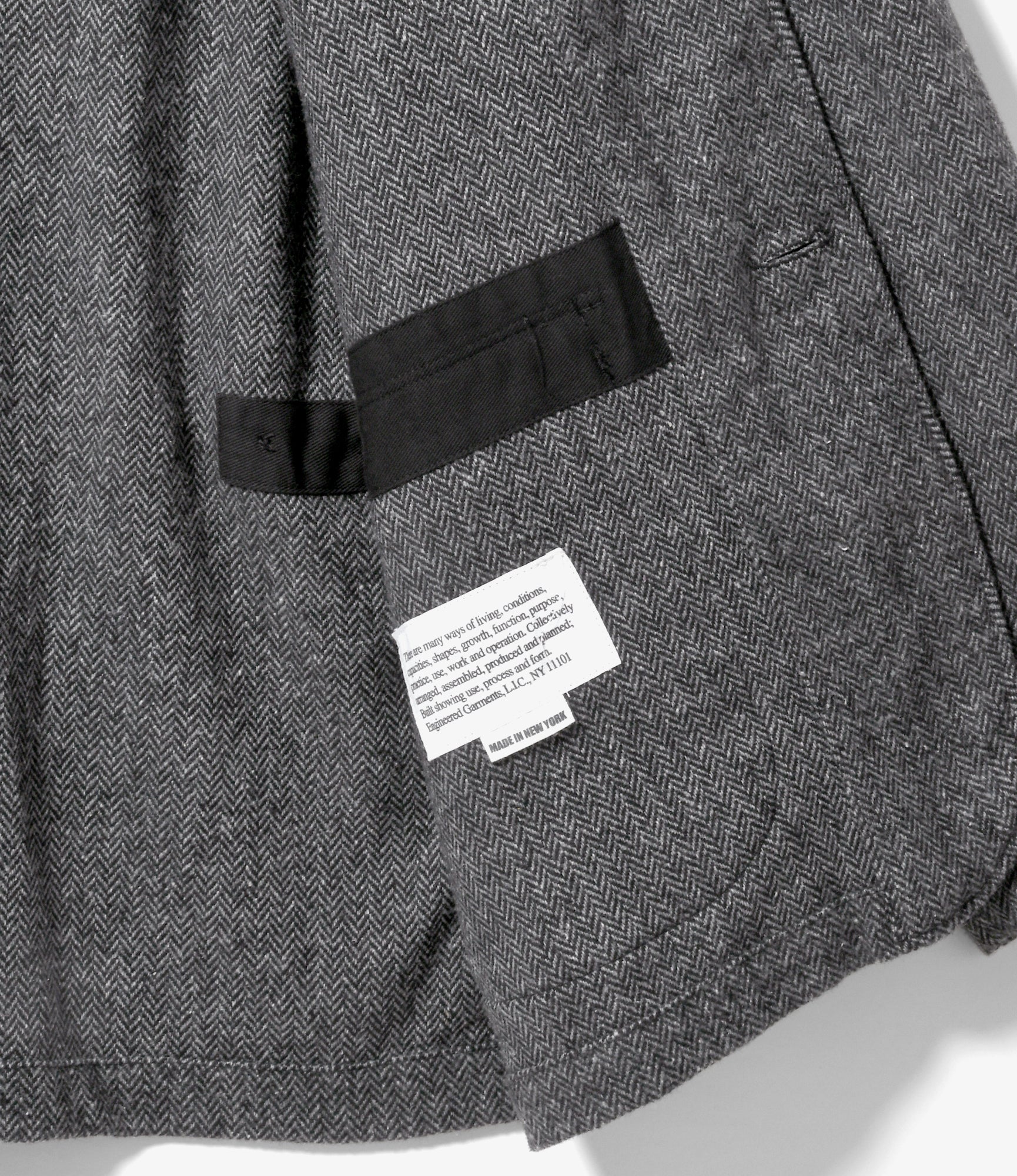 Loiter Jacket – Grey Herringbone Poly Wool