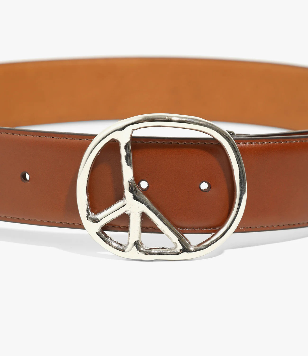 Needles Peace Buckle Belt - Steer Leather