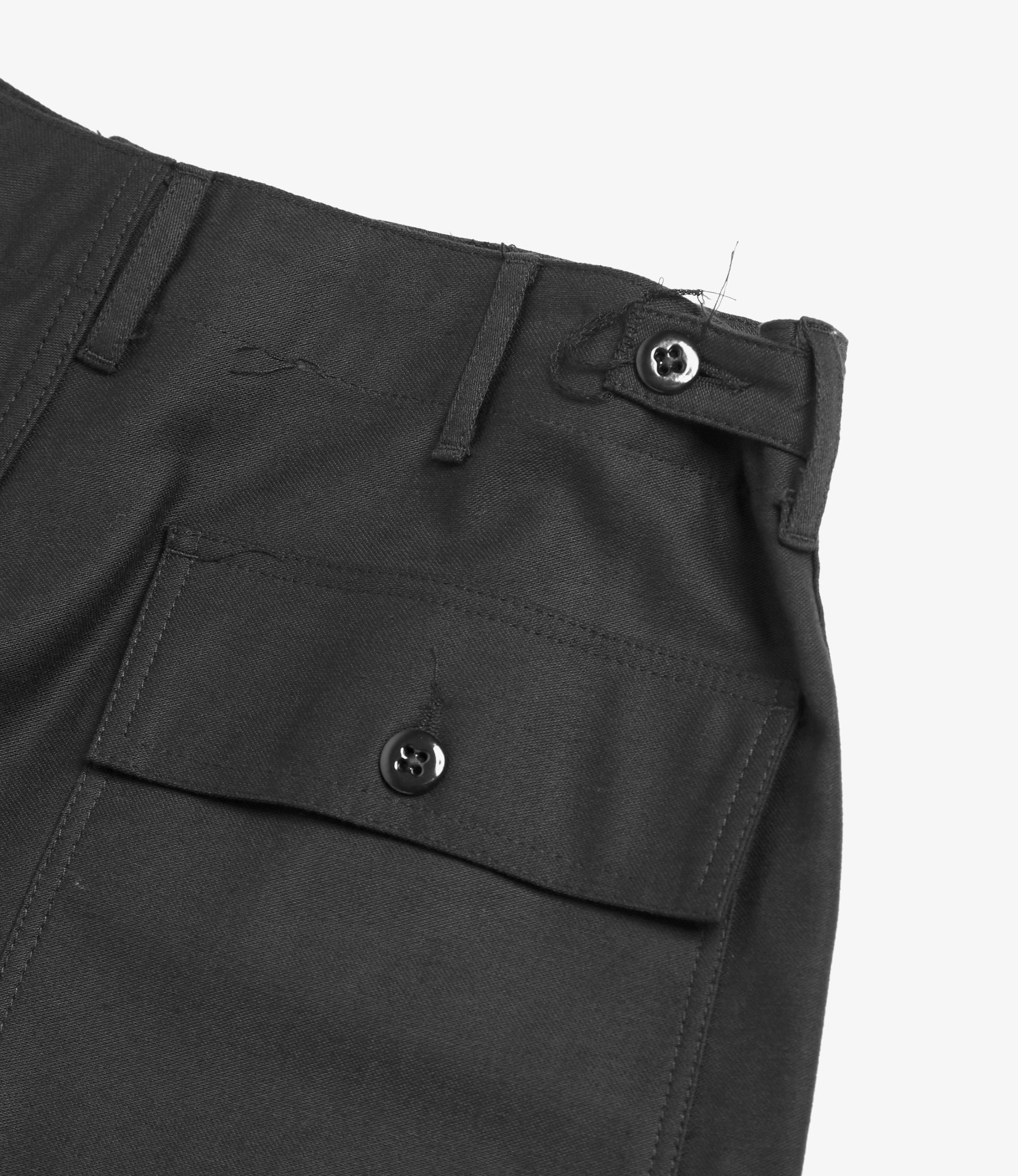 Engineered Garments Workaday Fatigue Pant - Black Cotton Reverse Sateen