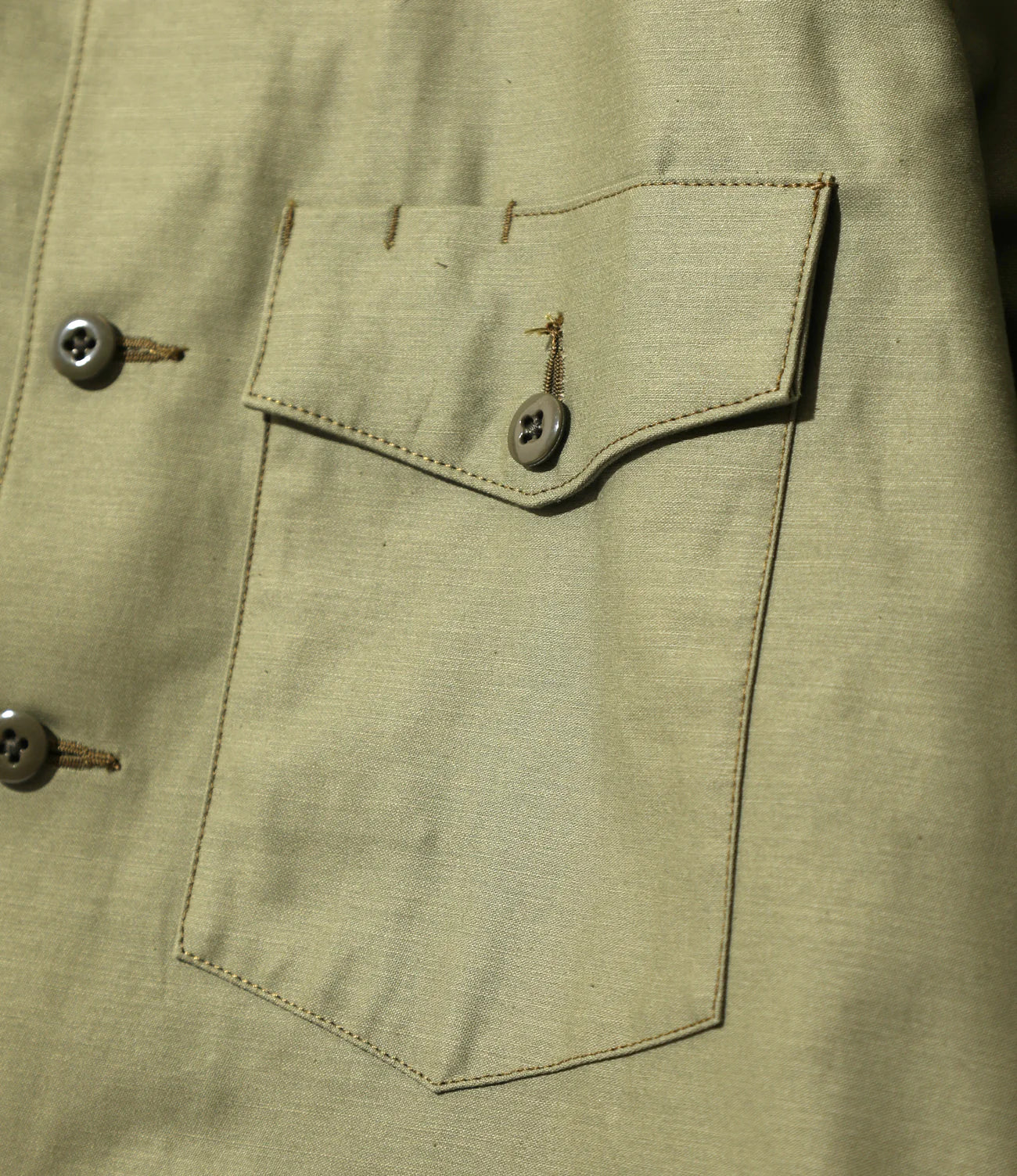 Needles S/S Fatigue Shirt - Back Sateen - Olive