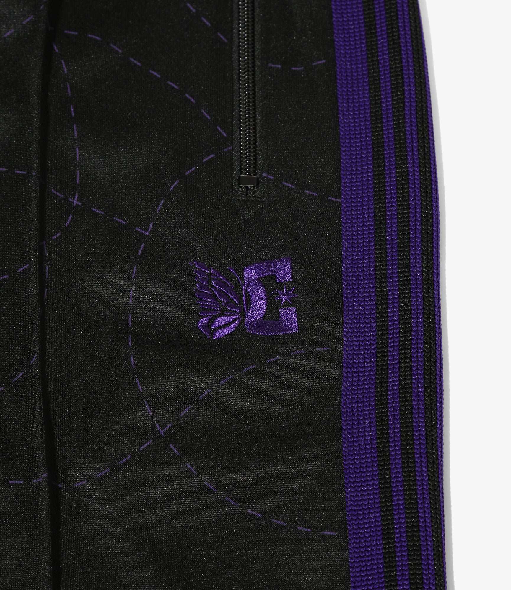 Needles x DC Shoes Track Pant - Poly Smooth / Printed - Black