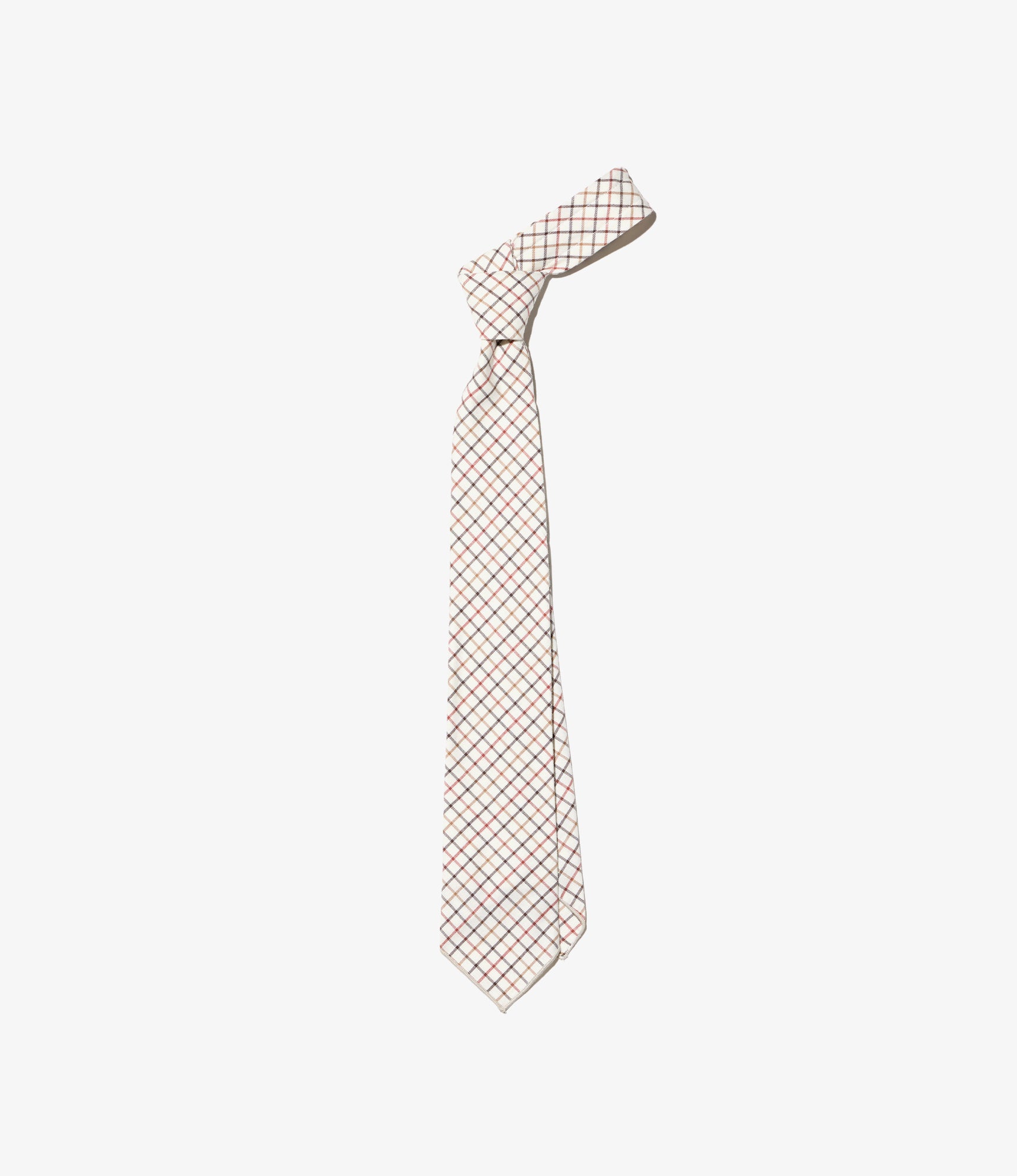 Neck Tie – Ivory Tattersall Brushed Cotton