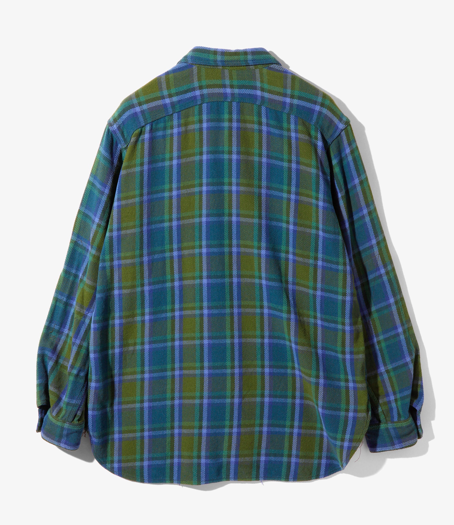 Engineered Garments Work Shirt - Green Cotton Heavy Twill Plaid