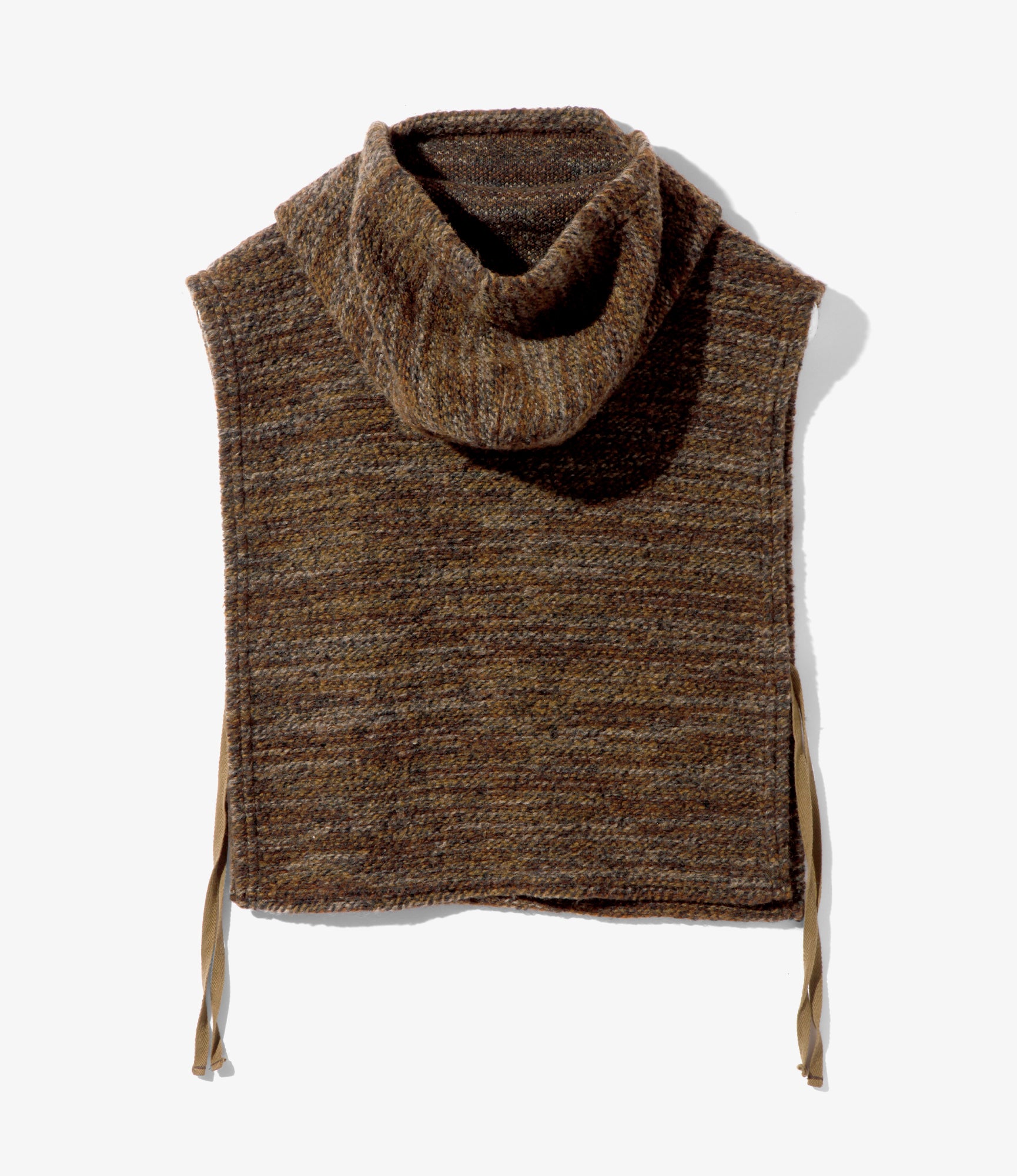 Engineered Garments Hooded Interliner - Brown Poly Wool Melange Knit