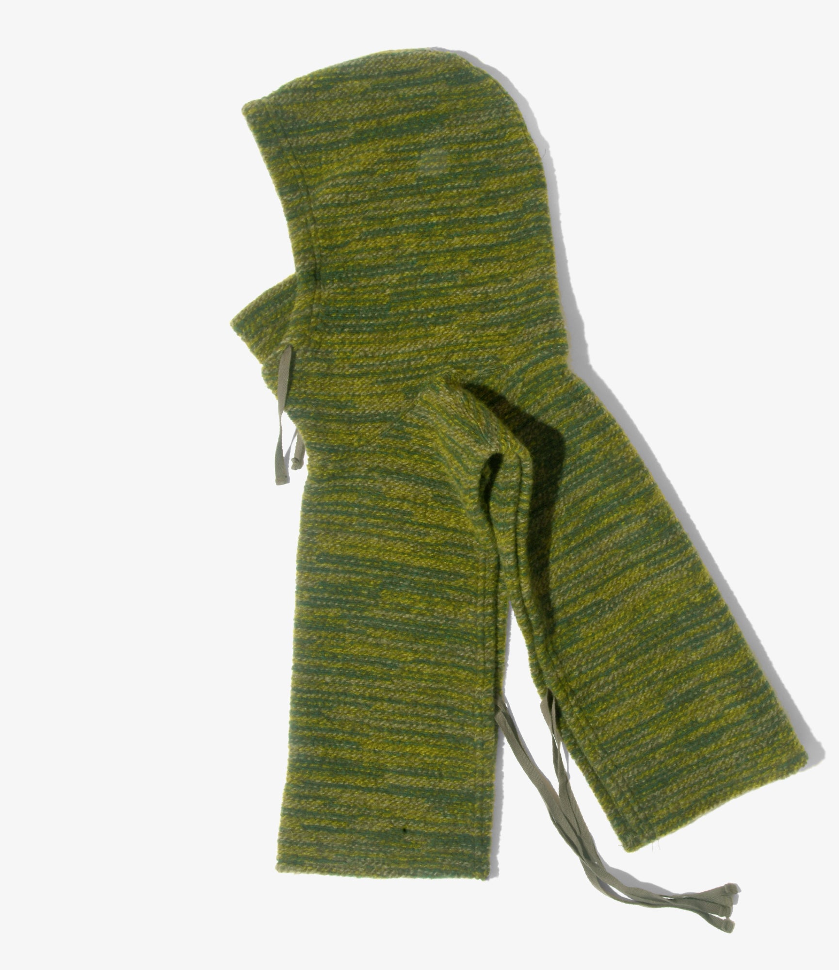 Engineered Garments Hooded Interliner - Green Poly Wool Melange Knit